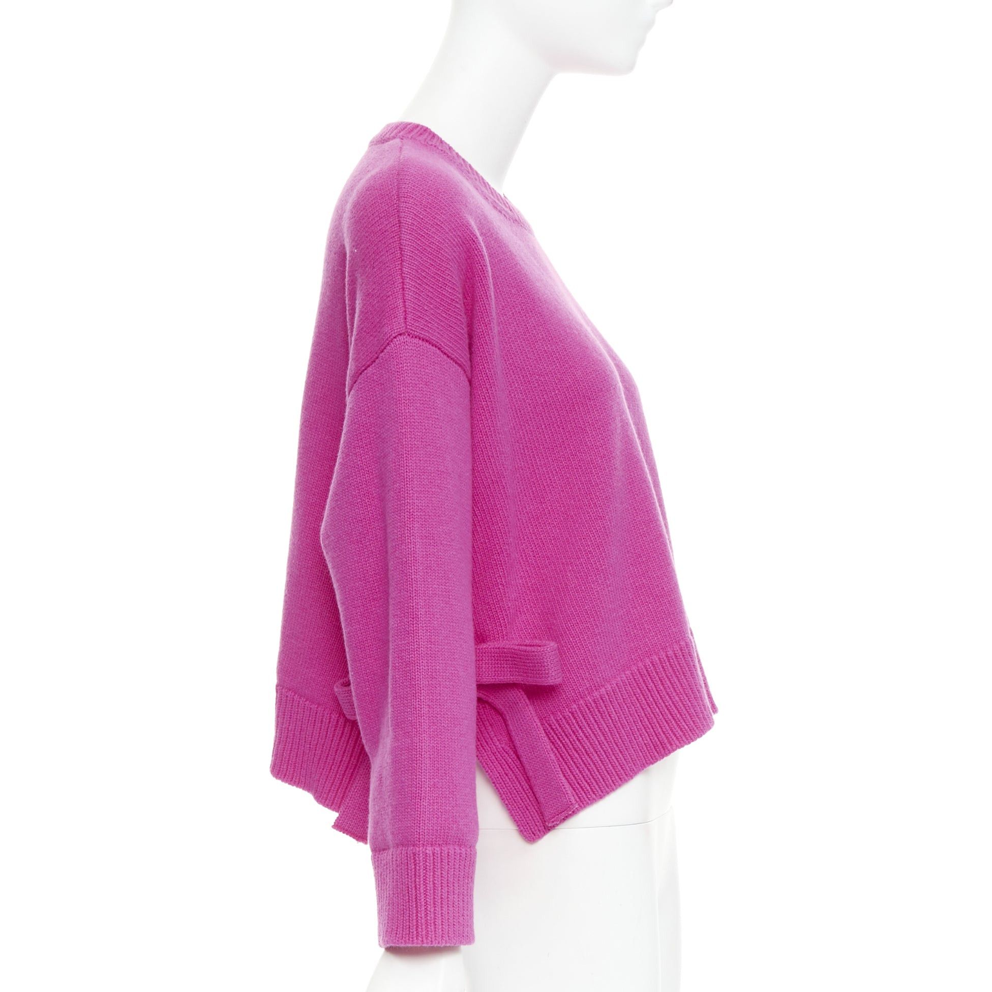 Valentino VALENTINO 2022 Pier Paolo Piccioli pink bow virgin wool boxy sweater XS Size S / US 4 / IT 40 - 4 Thumbnail