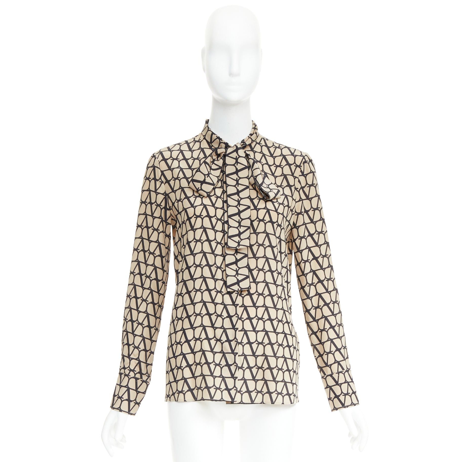 Valentino VALENTINO Iconographe Toile crepe de chine silk print tie blouse IT38 XS Size XS / US 0-2 / IT 36-38 - 9 Thumbnail