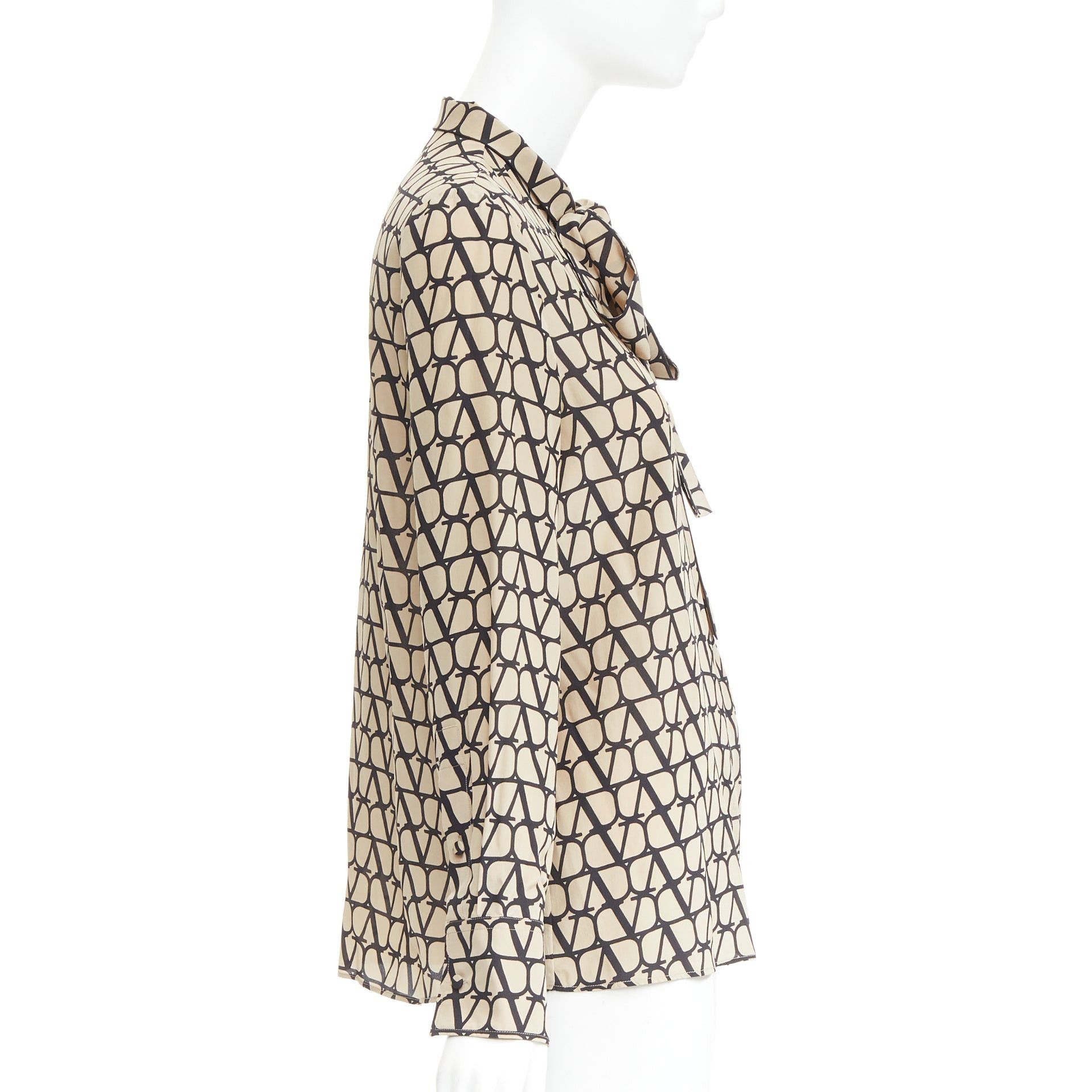 Valentino VALENTINO Iconographe Toile crepe de chine silk print tie blouse IT38 XS Size XS / US 0-2 / IT 36-38 - 4 Thumbnail