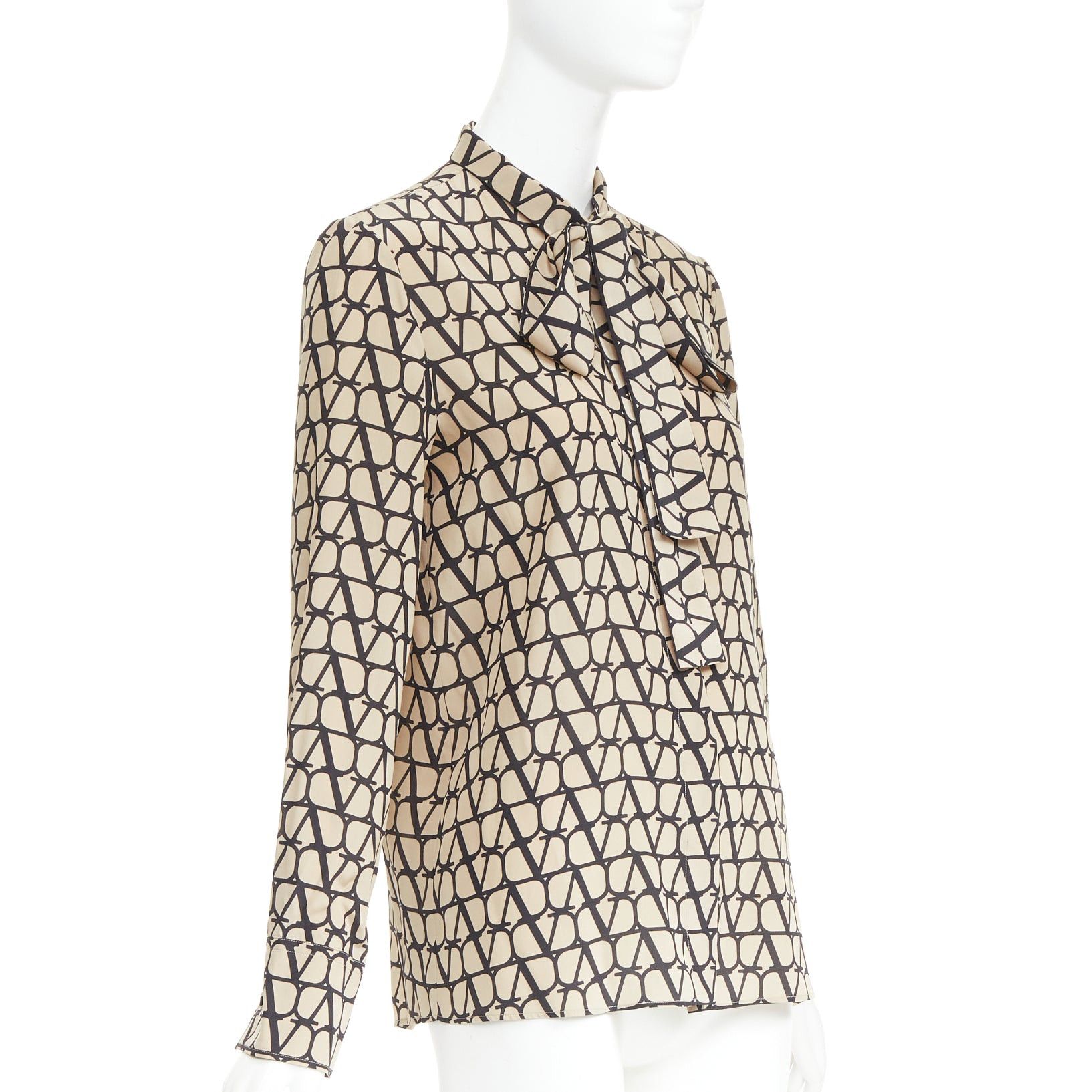Valentino VALENTINO Iconographe Toile crepe de chine silk print tie blouse IT38 XS Size XS / US 0-2 / IT 36-38 - 3 Thumbnail