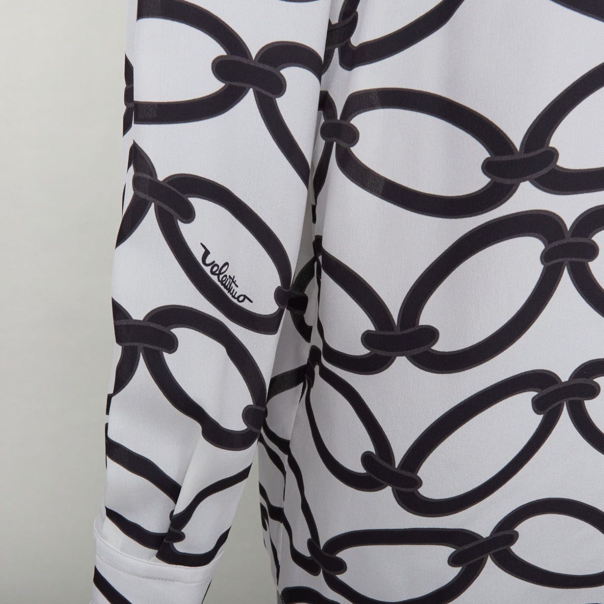 Valentino VALENTINO 2022 Chain 1967 black white crepe de chine silk blouse IT38 XS Size XS / US 0-2 / IT 36-38 - 7 Thumbnail