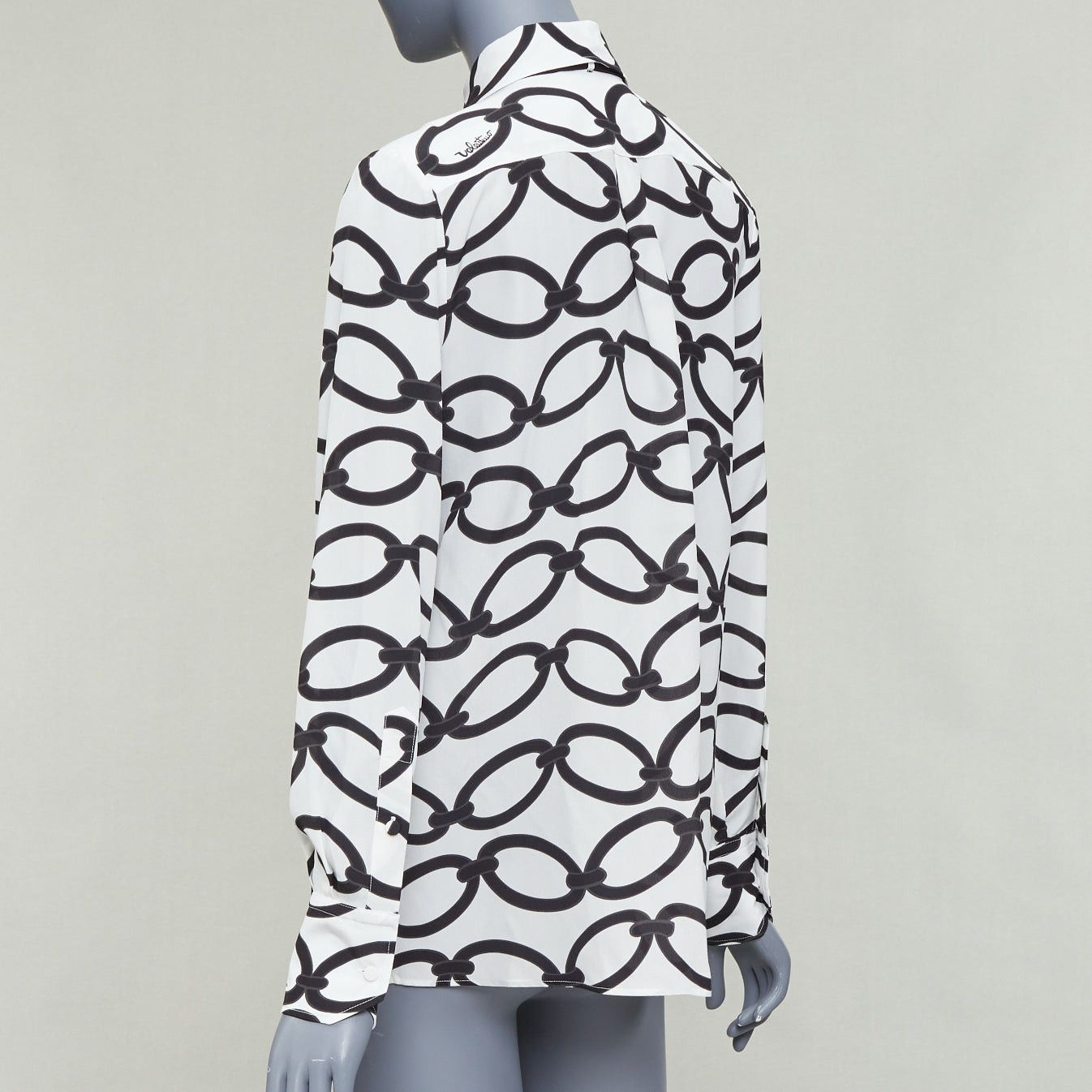 Valentino VALENTINO 2022 Chain 1967 black white crepe de chine silk blouse IT38 XS Size XS / US 0-2 / IT 36-38 - 6 Thumbnail
