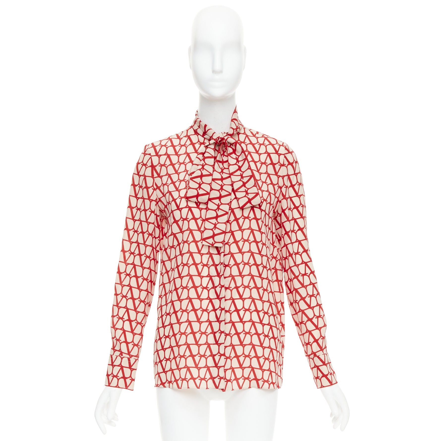 Valentino VALENTINO Iconographe Toile crepe de chine silk print tie blouse IT38 XS Size XS / US 0-2 / IT 36-38 - 9 Thumbnail