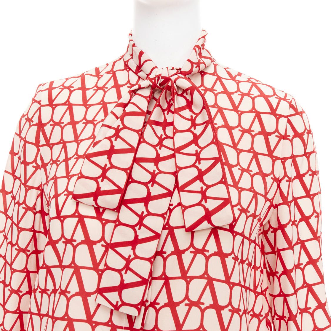 Valentino VALENTINO Iconographe Toile crepe de chine silk print tie blouse IT38 XS Size XS / US 0-2 / IT 36-38 - 2 Thumbnail