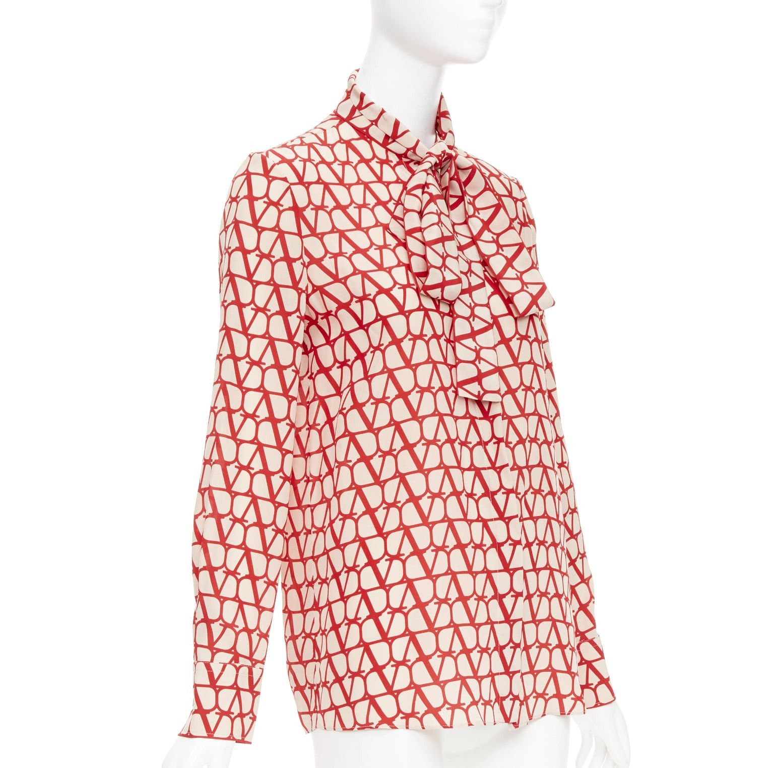 Valentino VALENTINO Iconographe Toile crepe de chine silk print tie blouse IT38 XS Size XS / US 0-2 / IT 36-38 - 3 Thumbnail