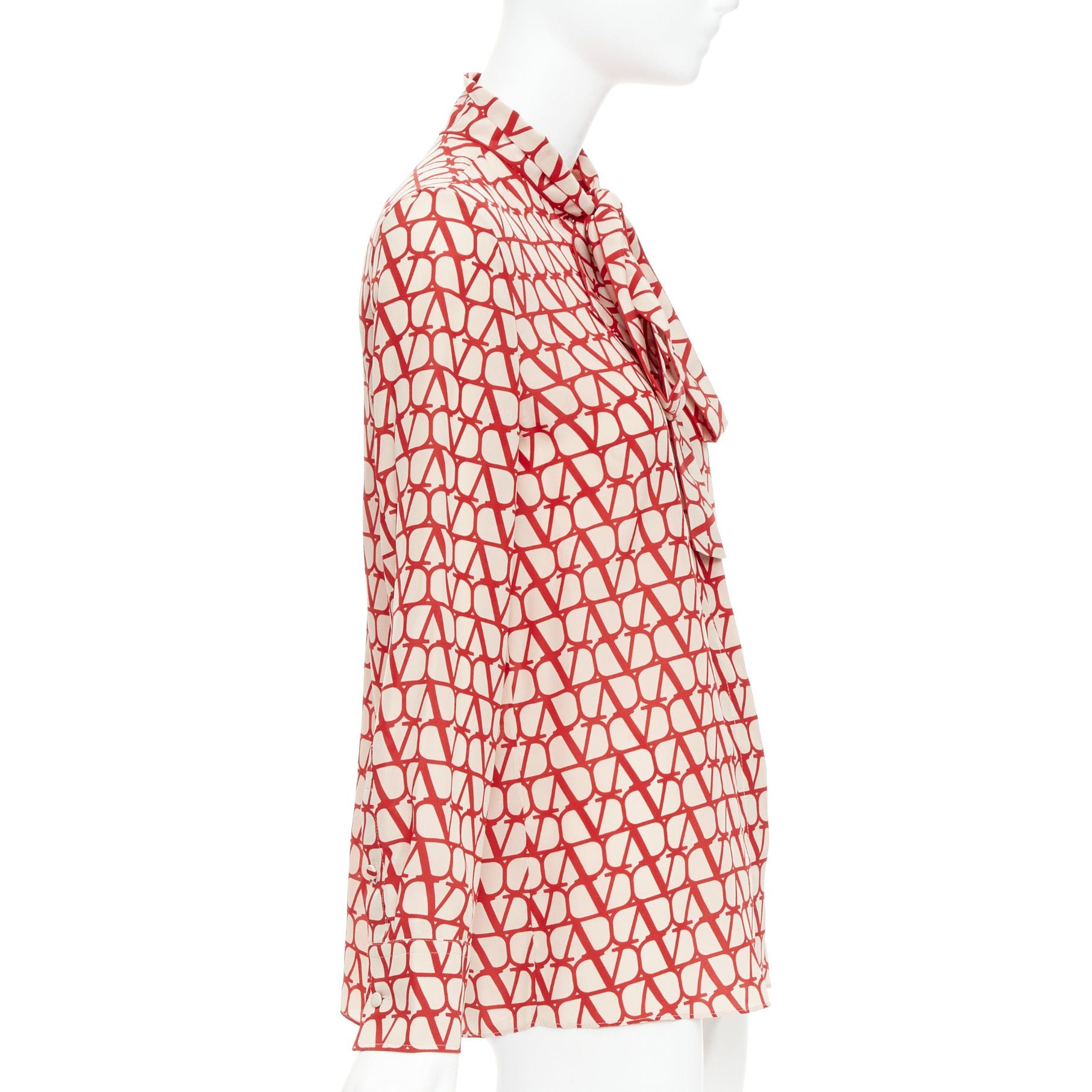 Valentino VALENTINO Iconographe Toile crepe de chine silk print tie blouse IT38 XS Size XS / US 0-2 / IT 36-38 - 4 Thumbnail