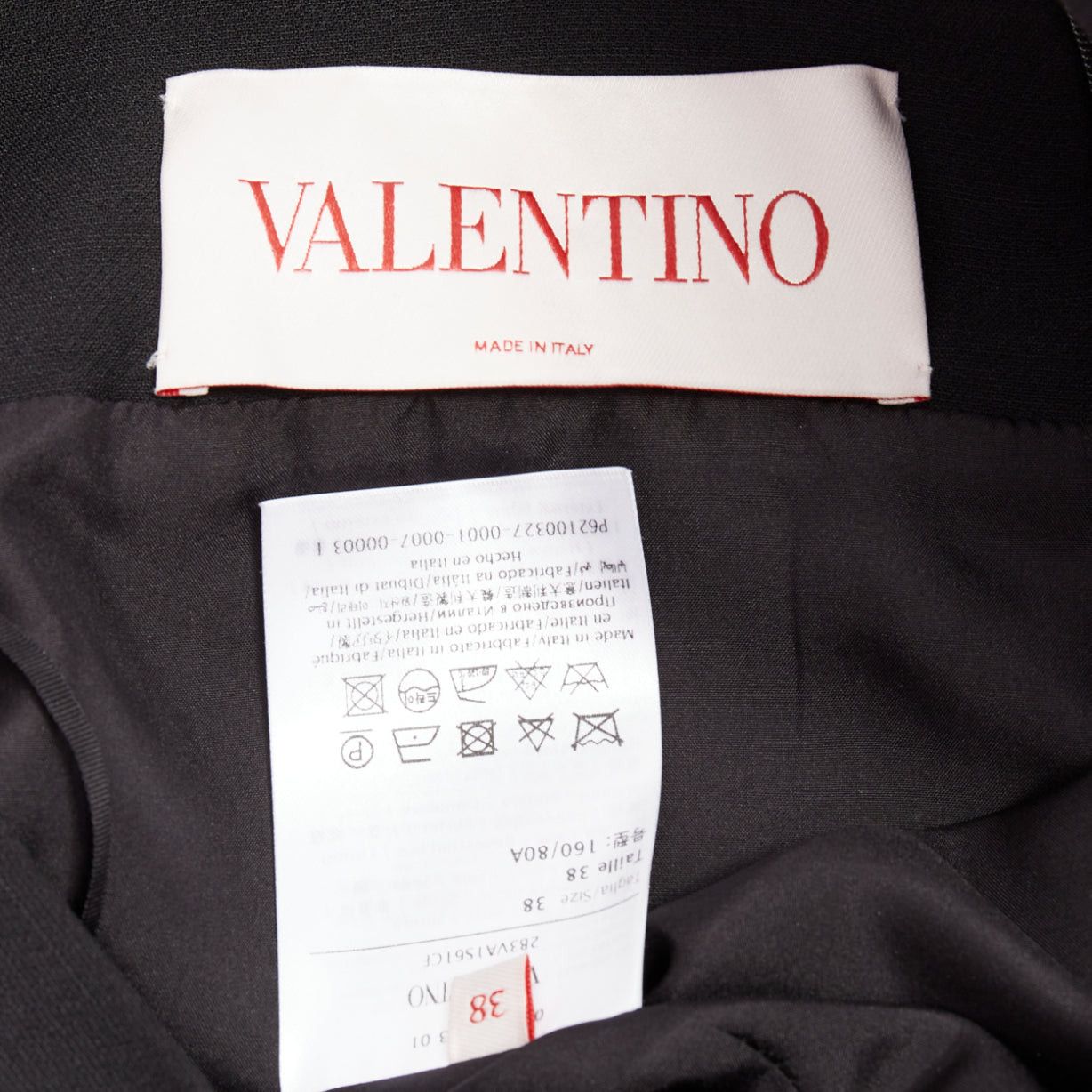 Valentino VALENTINO black wool silk Rockstud pockets scoop minid ress IT38 XS Size XS / US 0-2 / IT 36-38 - 8 Thumbnail