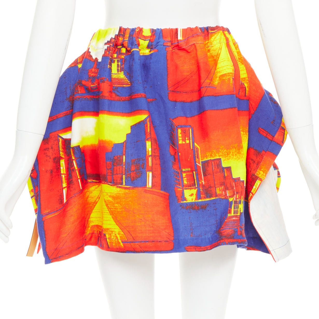 Louis Vuitton LOUIS VUITTON Salk Institute orange purple linen lambskin trim pocket mini skirt FR34 XS Size 26" / US 2 / IT 38 - 5 Thumbnail