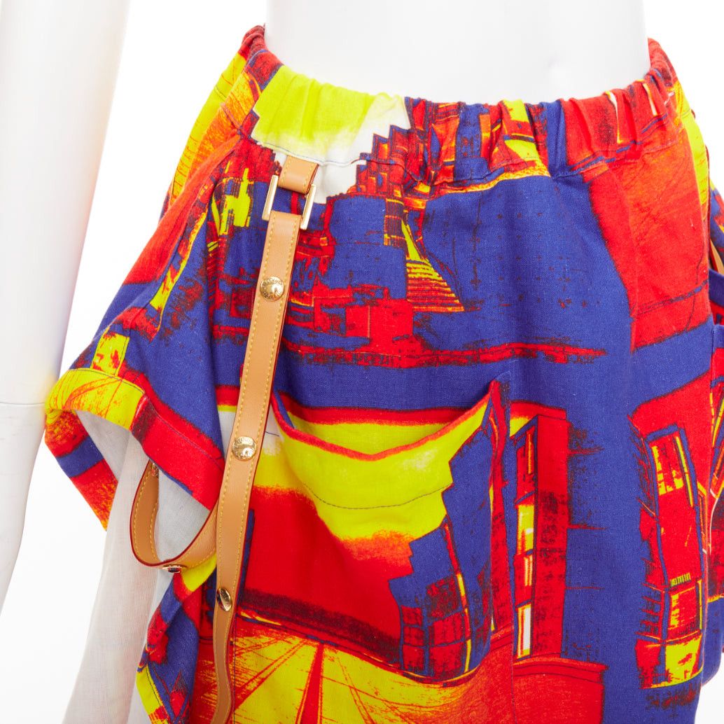 Louis Vuitton LOUIS VUITTON Salk Institute orange purple linen lambskin trim pocket mini skirt FR34 XS Size 26" / US 2 / IT 38 - 7 Thumbnail