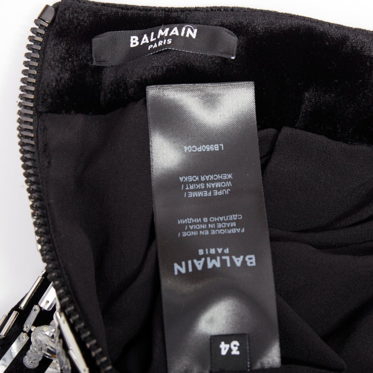 Balmain BALMAIN Embellished Skater black silver beads sequins flare mini skirt FR34 XS Size 26" / US 2 / IT 38 - 8 Thumbnail
