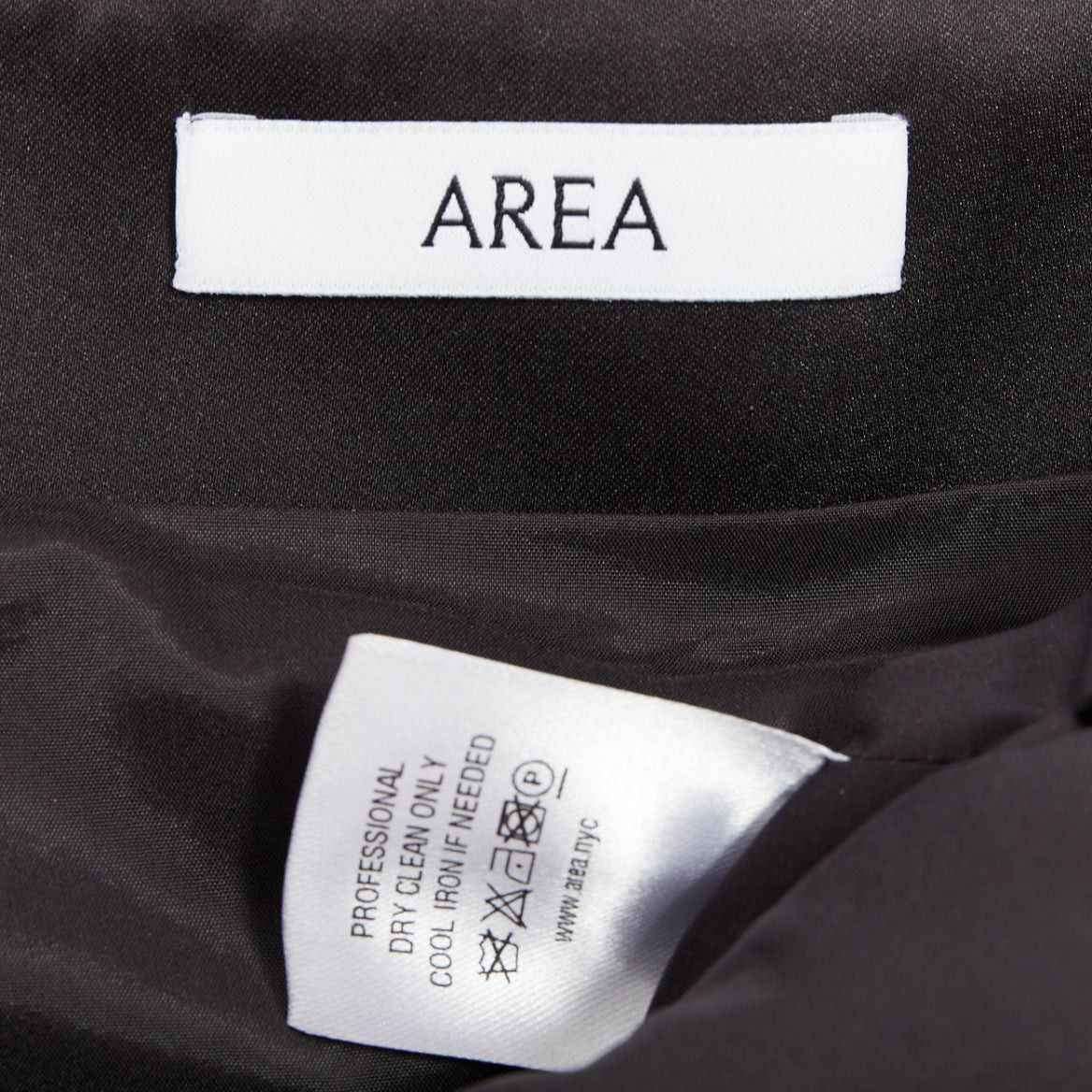 Area AREA black satin ruffle hem high waisted puffy mini skirt US2 XS Size 27" / US 4 / IT 40 - 8 Thumbnail