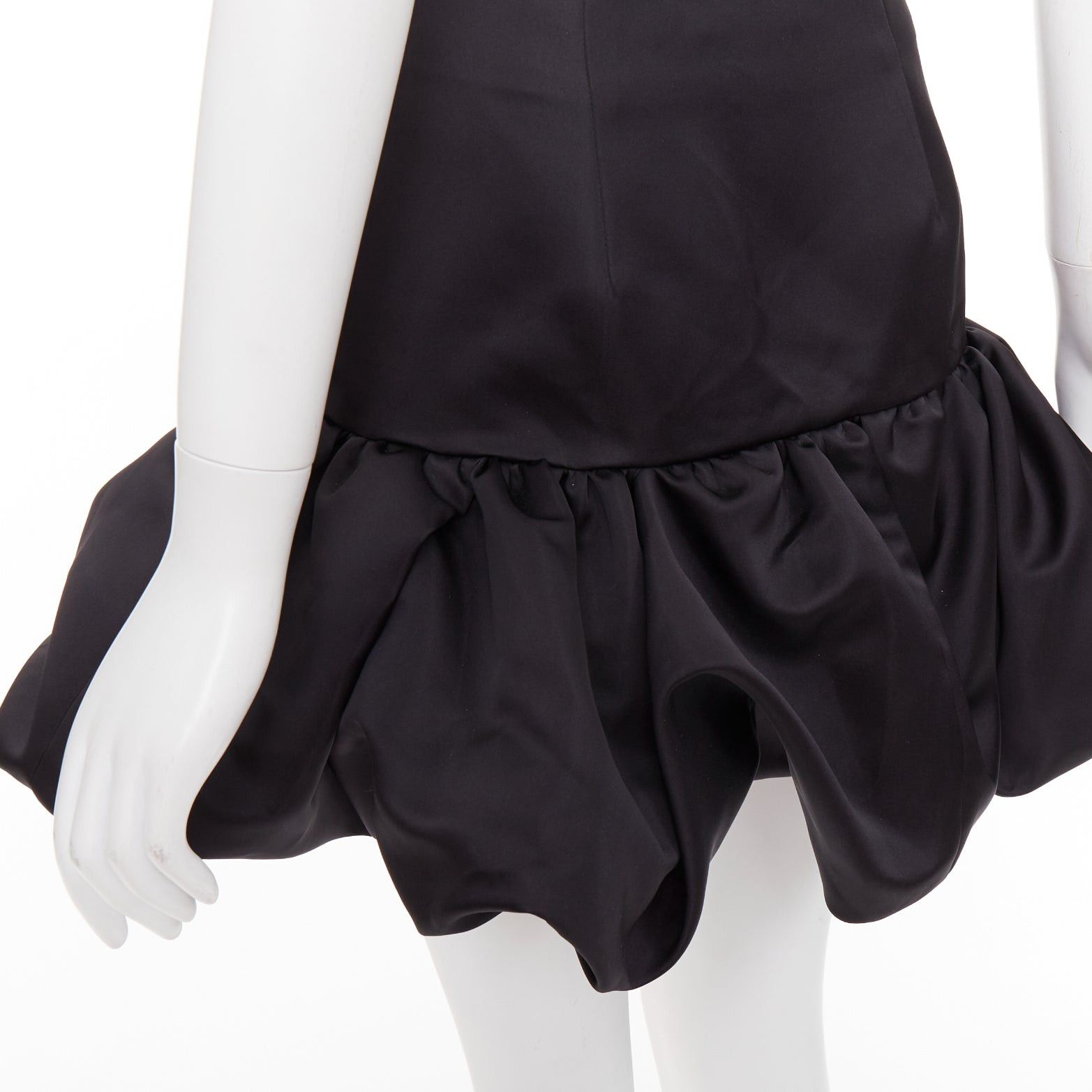 Area AREA black satin ruffle hem high waisted puffy mini skirt US2 XS Size 27" / US 4 / IT 40 - 2 Thumbnail