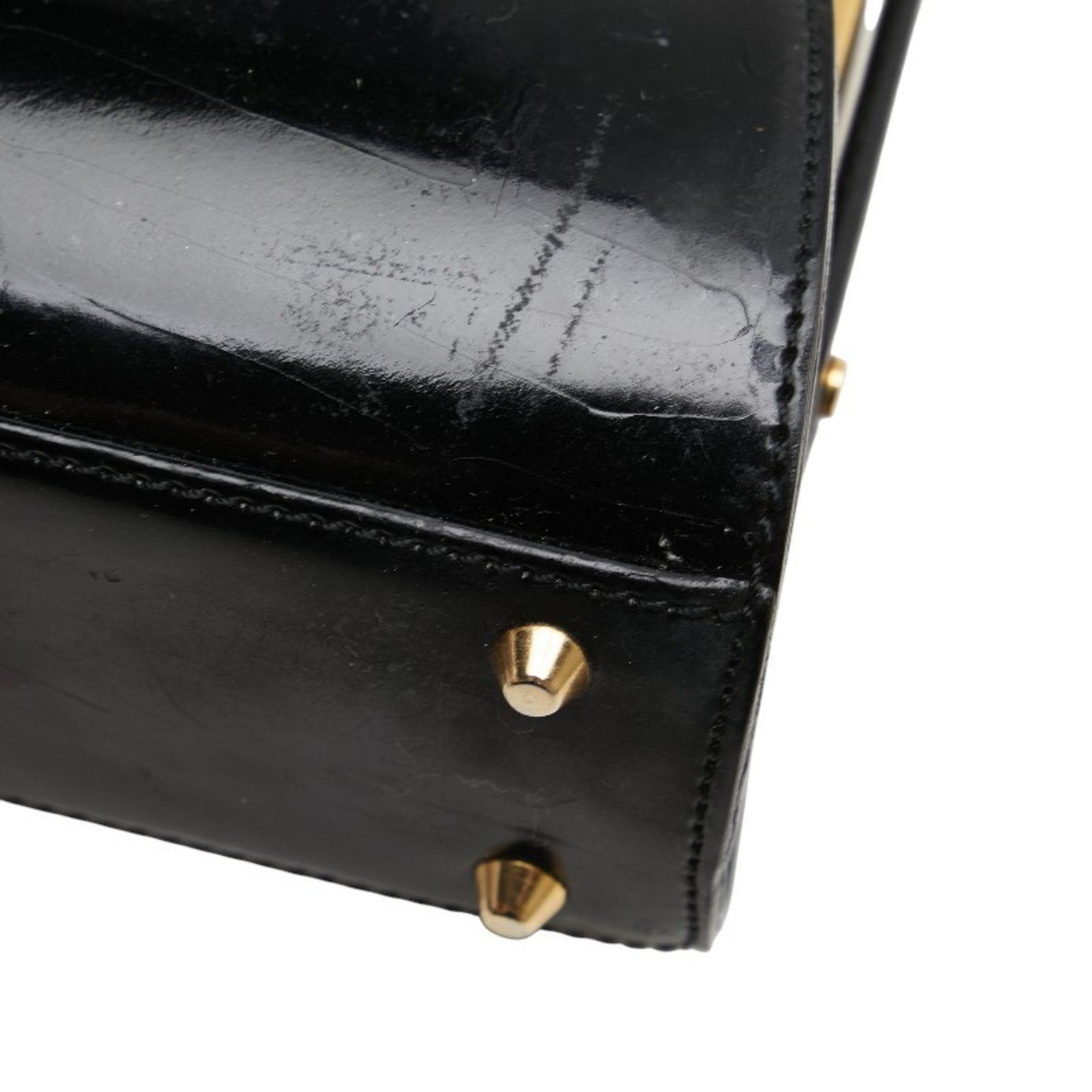 Dior Christian Dior Dior handbag/shoulder bag, 2-way, black and gold patent leather, women's. Size ONE SIZE - 7 Thumbnail
