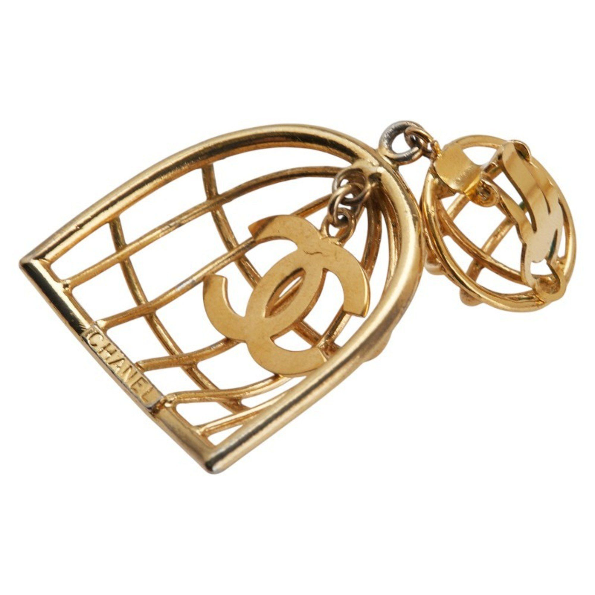 Chanel Vintage Chanel Coco Mark Birdcage Earrings, Gold Plated, Women's, CHANEL Size ONE SIZE - 4 Thumbnail