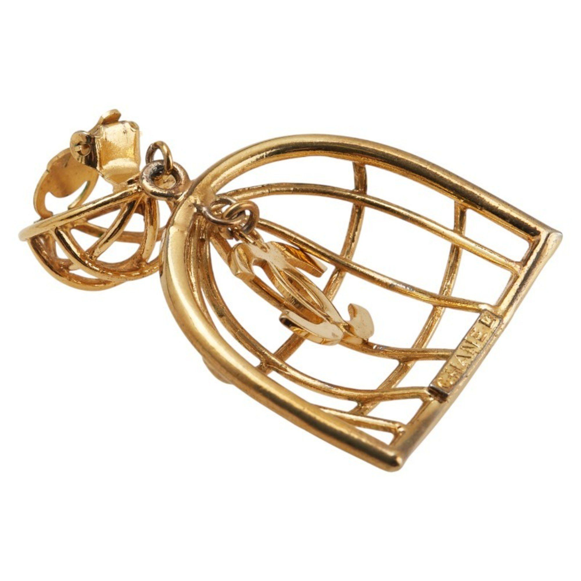 Chanel Vintage Chanel Coco Mark Birdcage Earrings, Gold Plated, Women's, CHANEL Size ONE SIZE - 5 Thumbnail