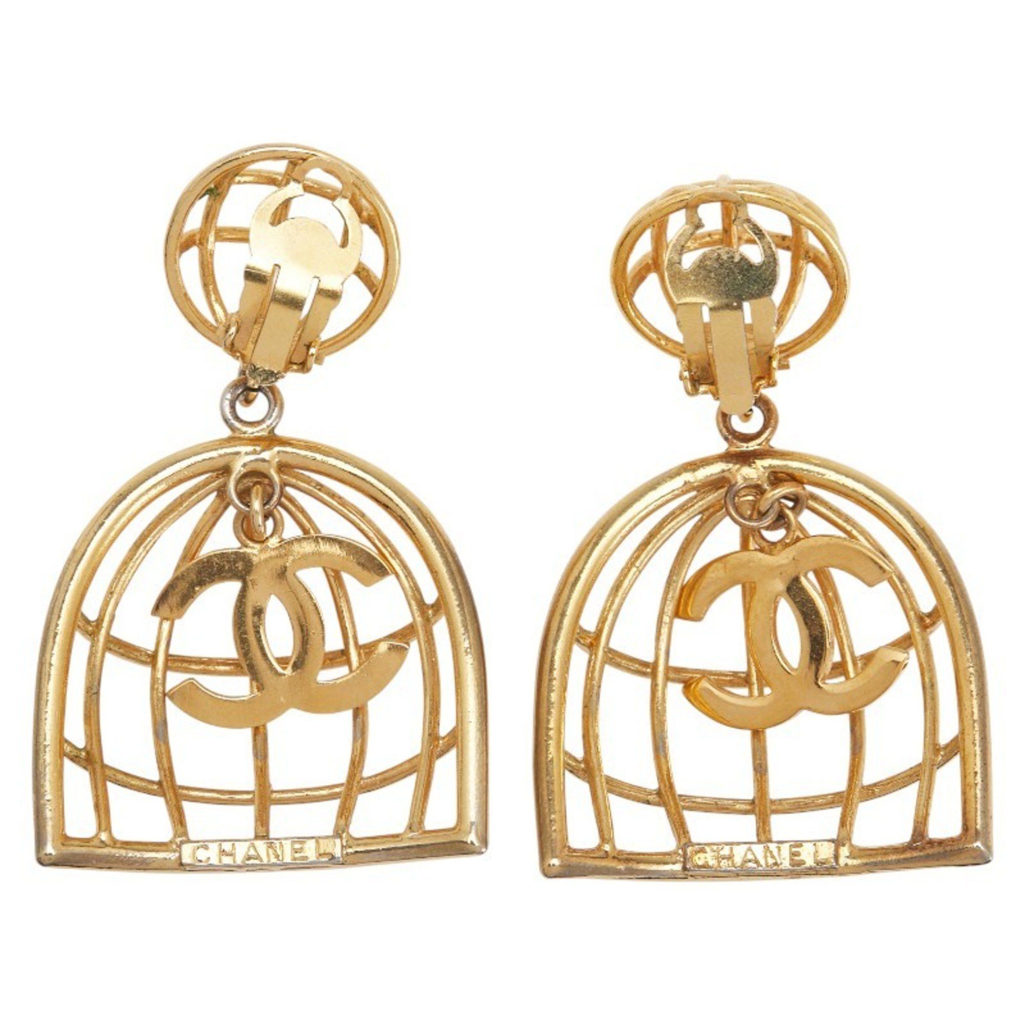 Chanel Vintage Chanel Coco Mark Birdcage Earrings, Gold Plated, Women's, CHANEL Size ONE SIZE - 3 Thumbnail