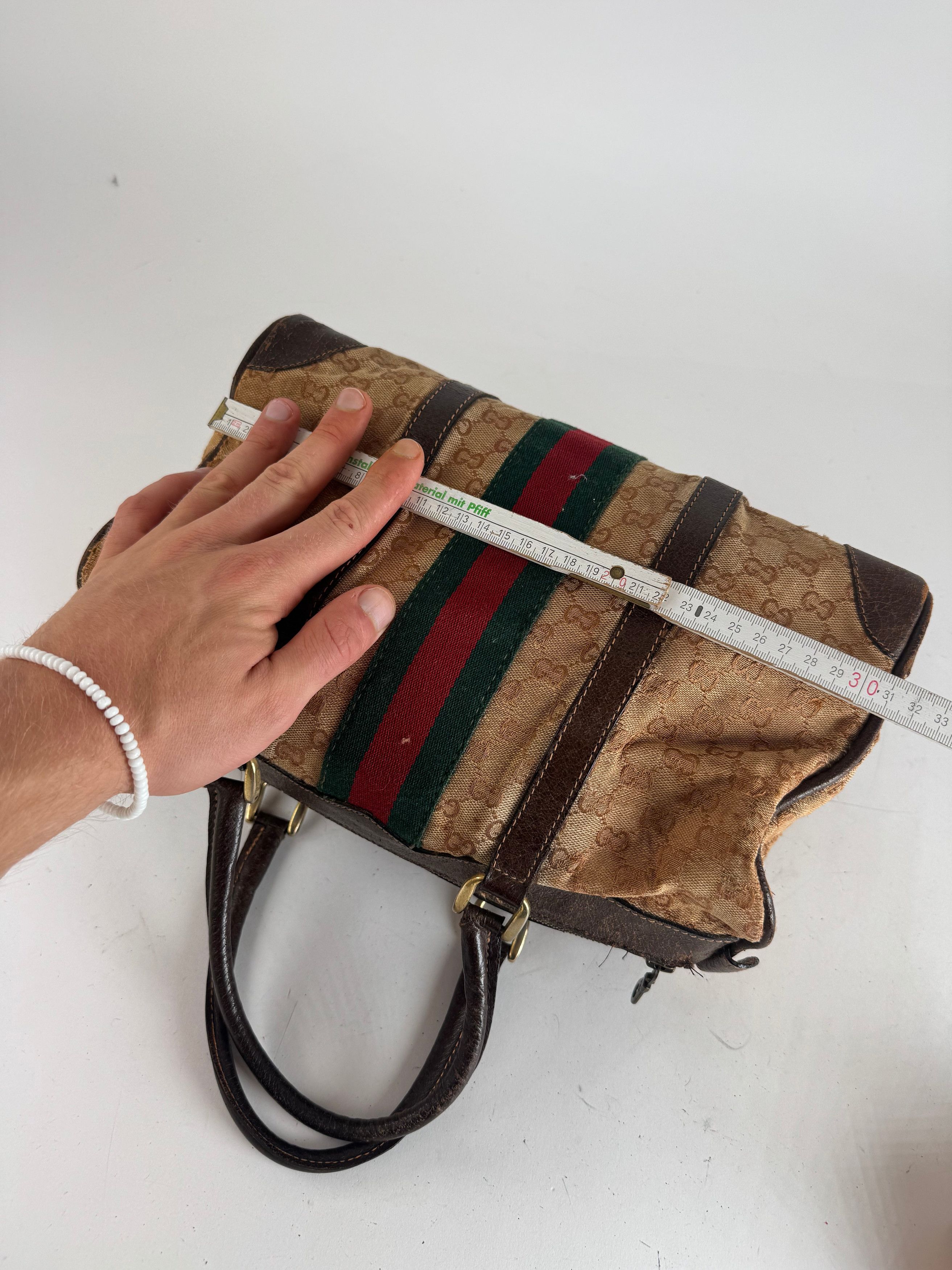 Gucci Vintage Mini Boston Monogram Bah Brown Size ONE SIZE - 9 Thumbnail