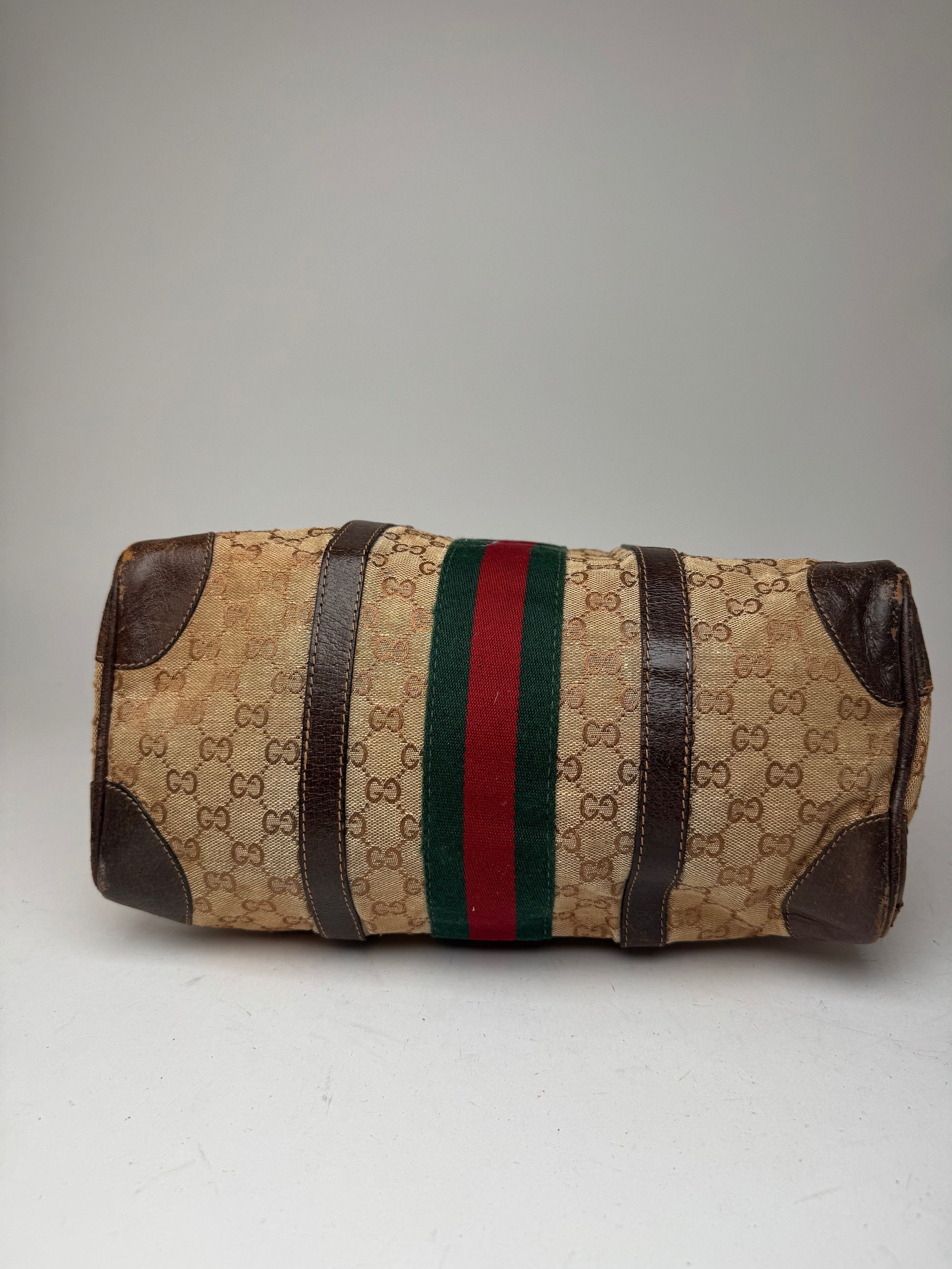 Gucci Vintage Mini Boston Monogram Bah Brown Size ONE SIZE - 12 Thumbnail