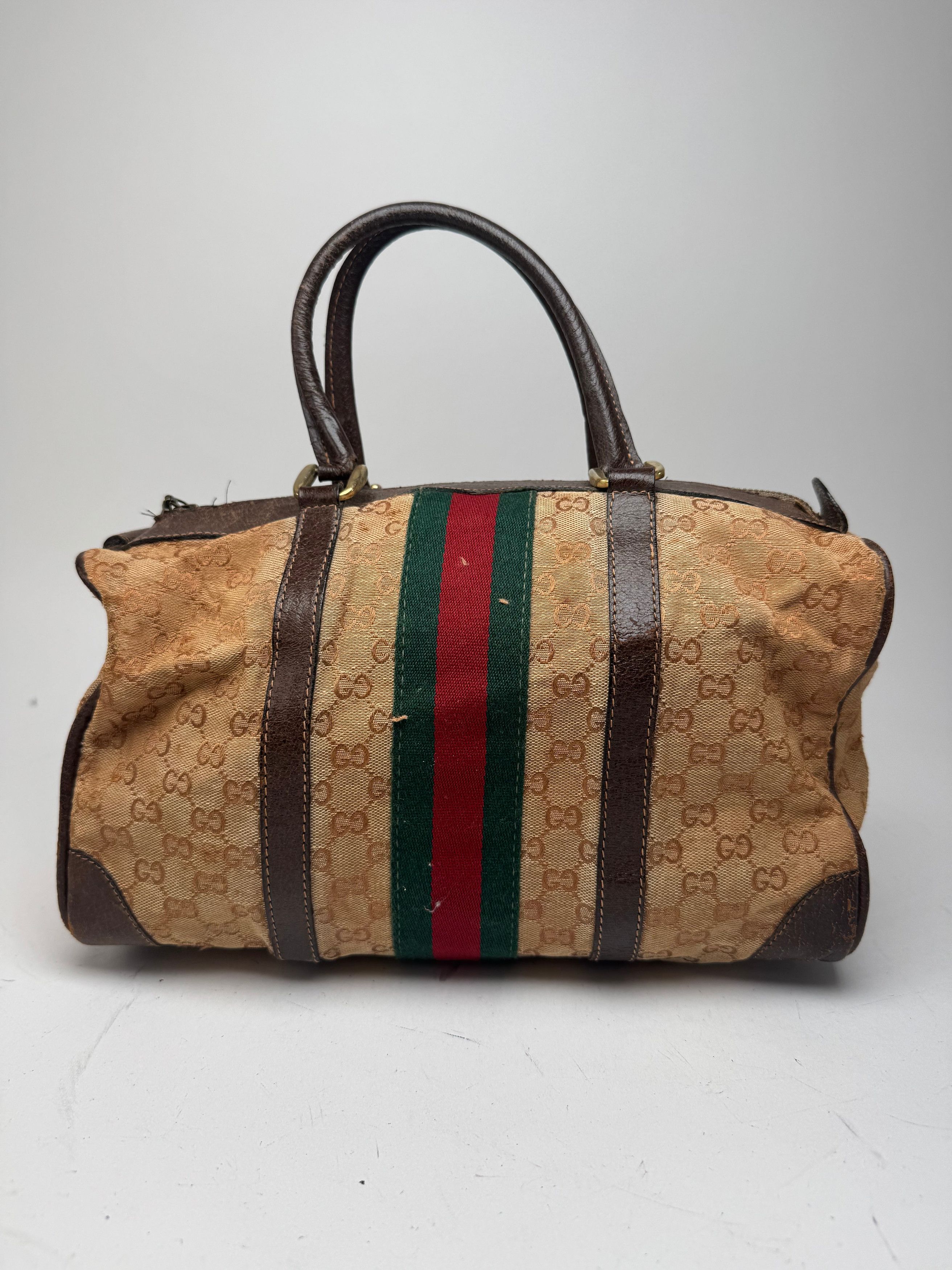 Gucci Vintage Mini Boston Monogram Bah Brown Size ONE SIZE - 6 Thumbnail