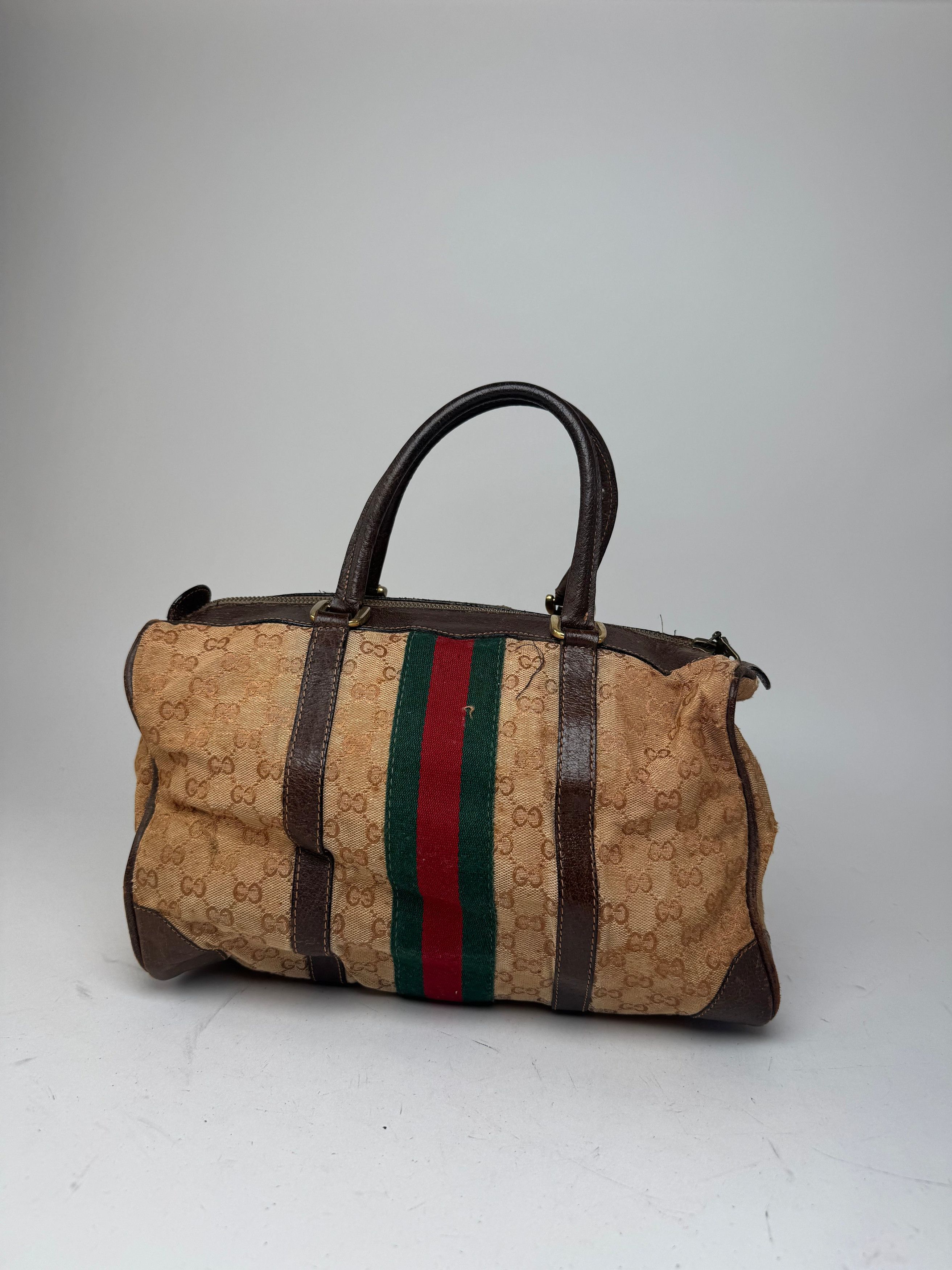 Gucci Vintage Mini Boston Monogram Bah Brown Size ONE SIZE - 8 Thumbnail