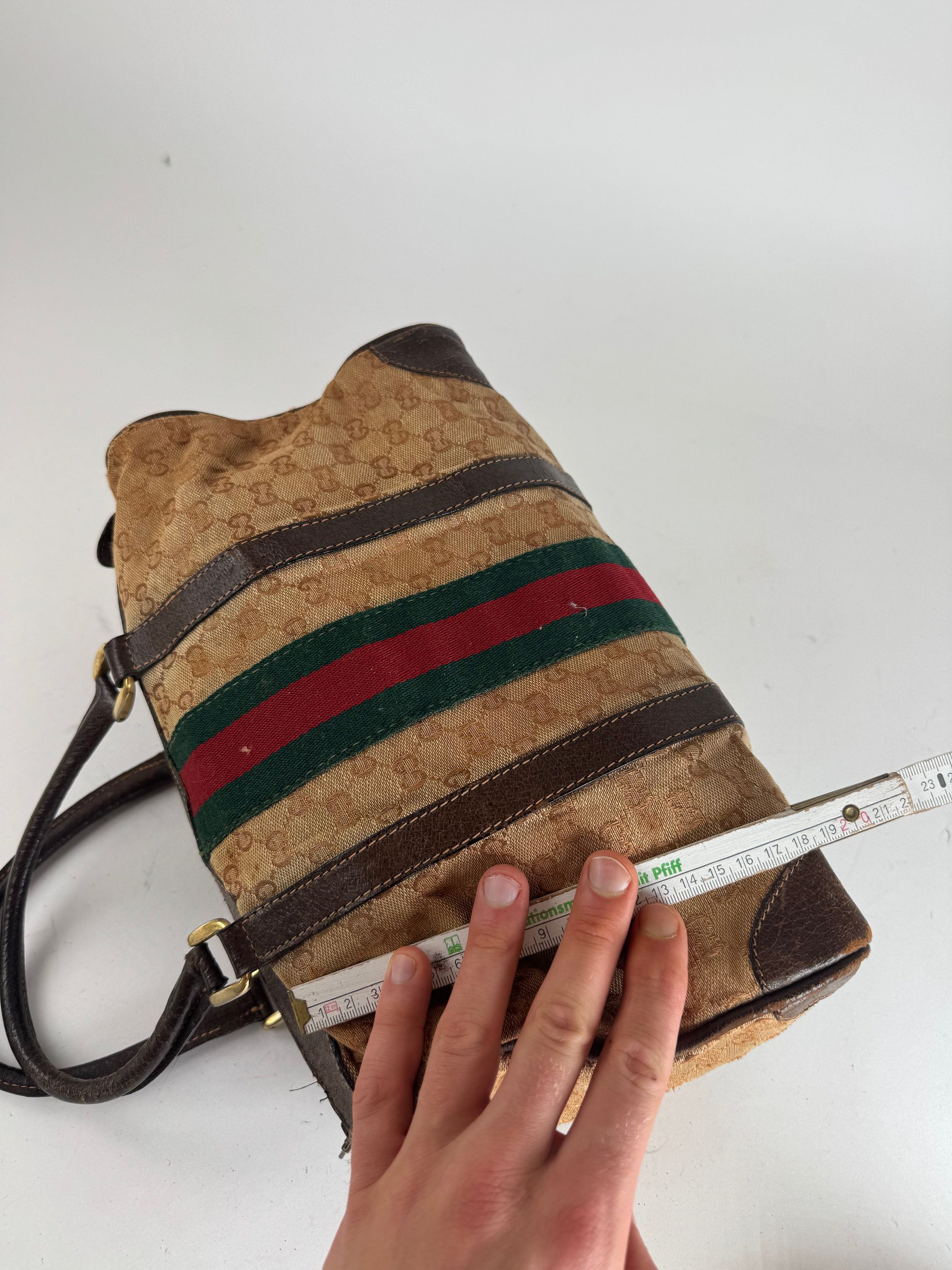 Gucci Vintage Mini Boston Monogram Bah Brown Size ONE SIZE - 10 Thumbnail