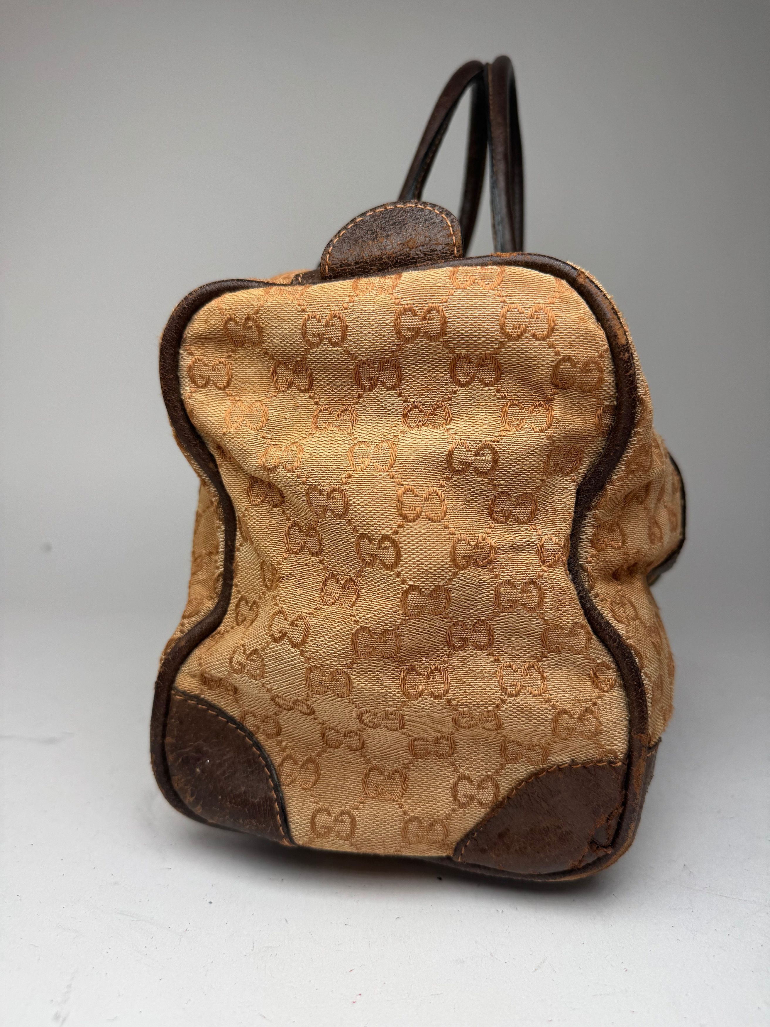 Gucci Vintage Mini Boston Monogram Bah Brown Size ONE SIZE - 7 Thumbnail