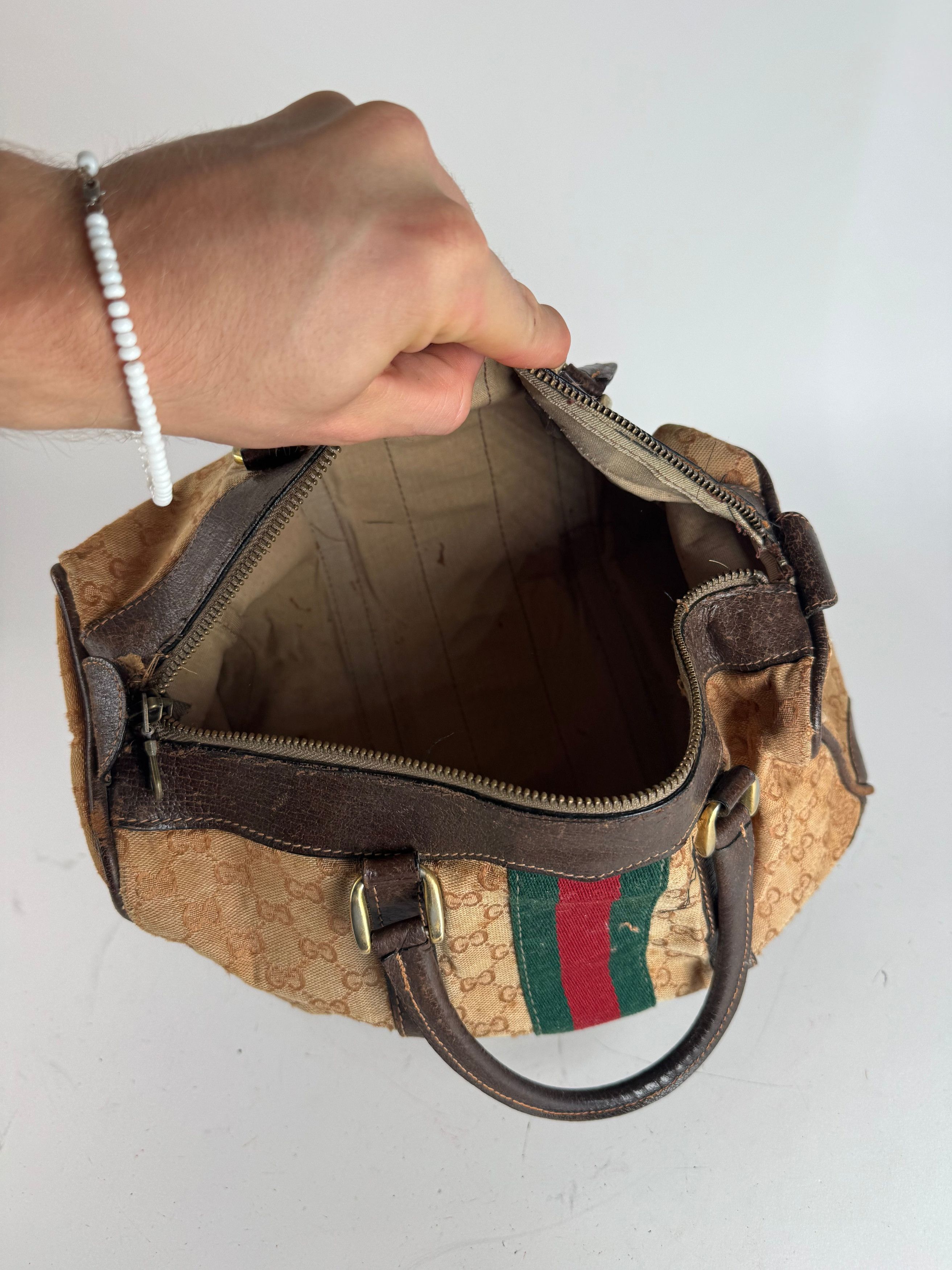 Gucci Vintage Mini Boston Monogram Bah Brown Size ONE SIZE - 3 Thumbnail
