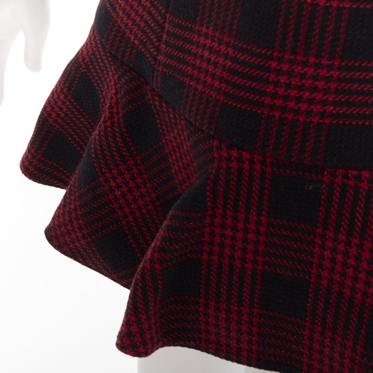 RED Valentino RED VALENTINO red black houndstooth checked flared mini skort IT38 XS Size 26" / US 2 / IT 38 - 2 Thumbnail