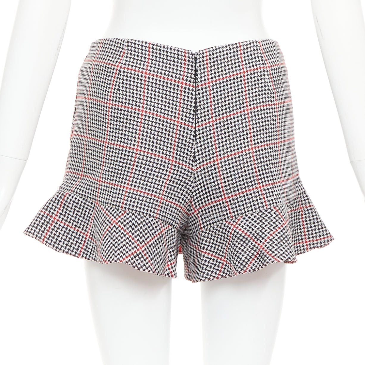RED Valentino RED VALENTINO red black houndstooth check print flare mini skort IT36 XXS Size 25" / US 0 / IT 36 - 5 Thumbnail