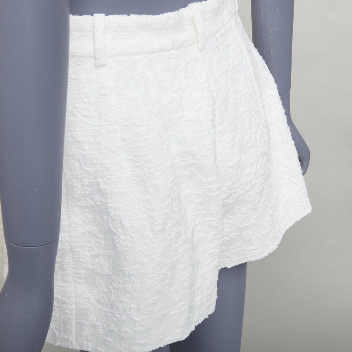 Other THE MANNEI cream floral cotton jacquard high waisted flare shorts IT36 XXS Size 25" / US 0 / IT 36 - 7 Thumbnail
