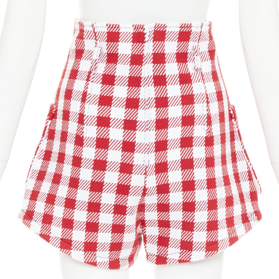Philosophy di Lorenzo Serafini PHILOSOPHY Lorenzo Serafini red white check cotton blend high waist shorts IT38 XS Size 26" / US 2 / IT 38 - 5 Thumbnail