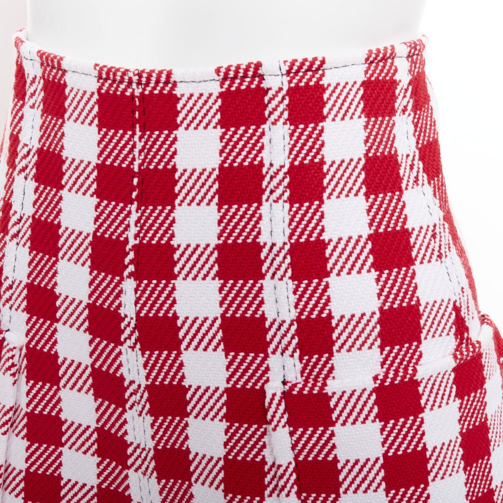 Philosophy di Lorenzo Serafini PHILOSOPHY Lorenzo Serafini red white check cotton blend high waist shorts IT38 XS Size 26" / US 2 / IT 38 - 7 Thumbnail