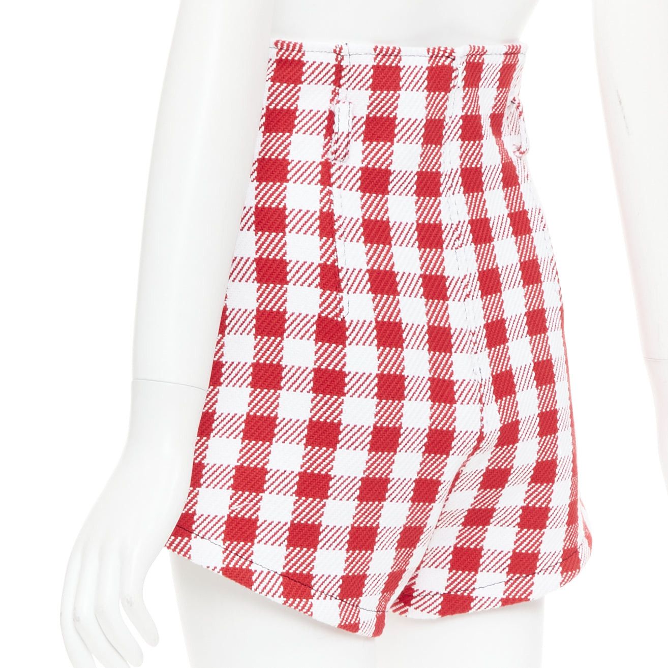 Philosophy di Lorenzo Serafini PHILOSOPHY Lorenzo Serafini red white check cotton blend high waist shorts IT38 XS Size 26" / US 2 / IT 38 - 6 Thumbnail