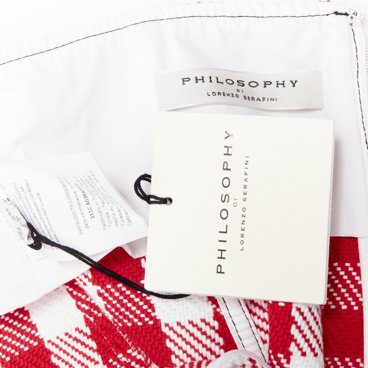 Philosophy di Lorenzo Serafini PHILOSOPHY Lorenzo Serafini red white check cotton blend high waist shorts IT38 XS Size 26" / US 2 / IT 38 - 8 Thumbnail