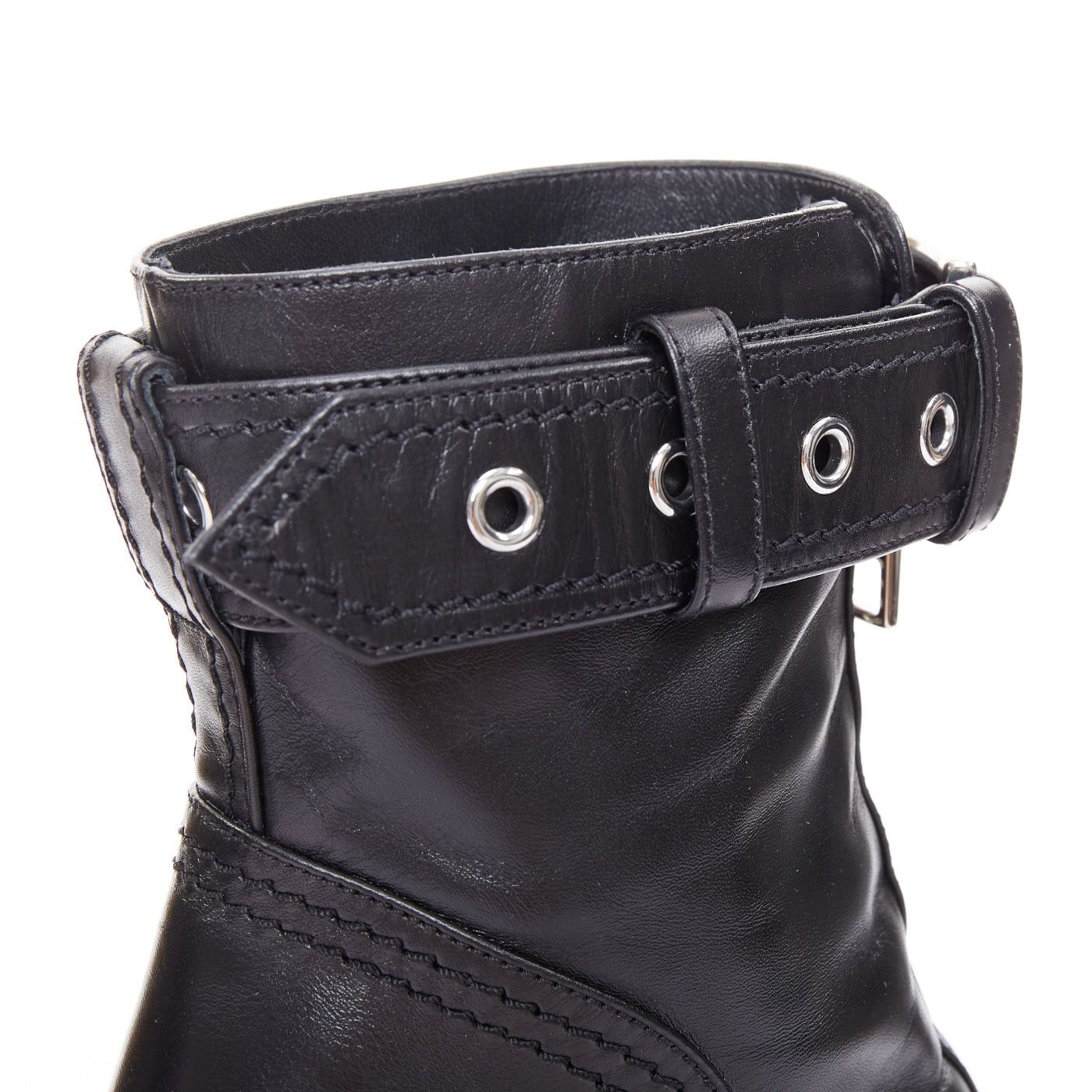 Alexander McQueen ALEXANDER MCQUEEN Slash black leather biker style red heeled boots EU39 Size US 9 / IT 39 - 7 Thumbnail