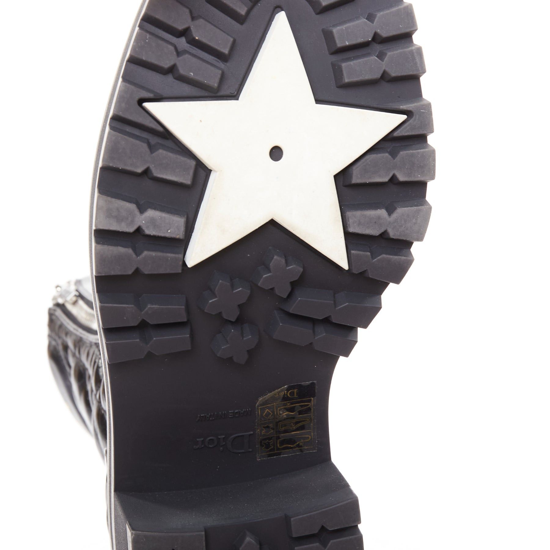 Dior CHRISTIAN DIOR D-Leader black cannage quilted combat boots EU38 Size US 8 / IT 38 - 9 Thumbnail