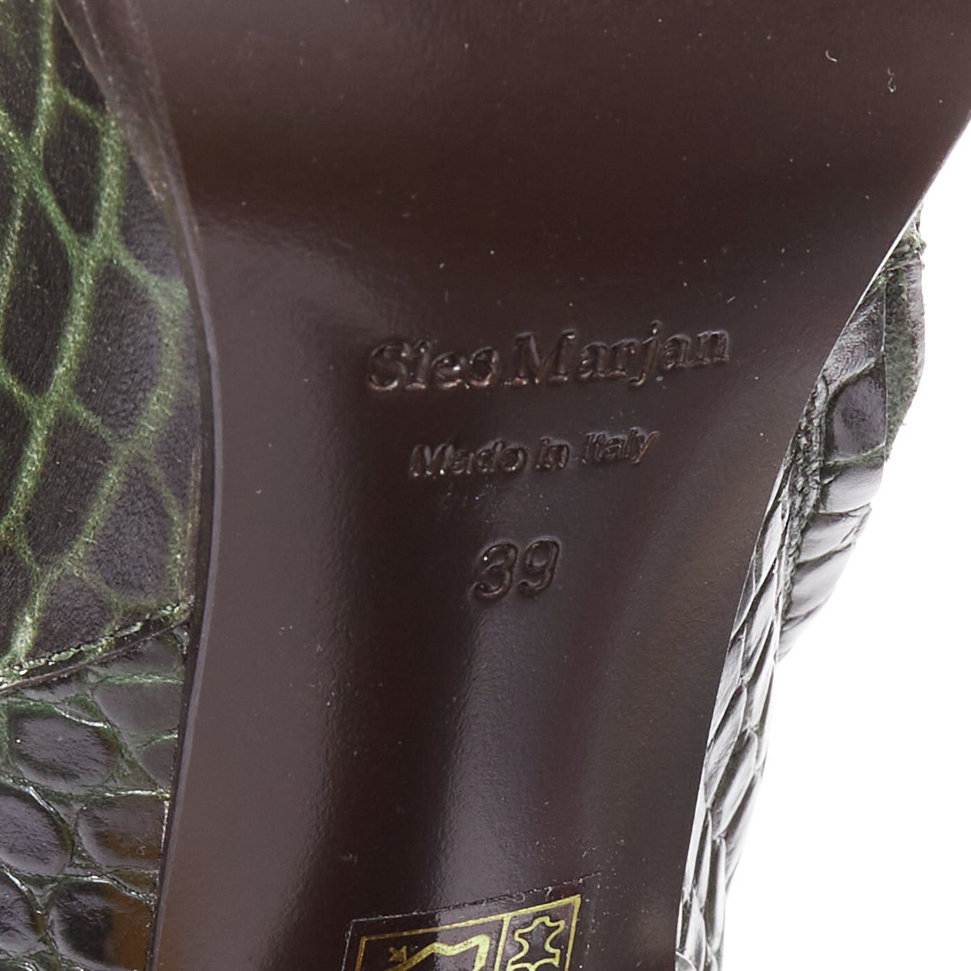 Sies Marjan SIES MARJAN 2025 Naomy green croco embossed leather gold buckle ankle boots EU39 Size US 9 / IT 39 - 9 Thumbnail