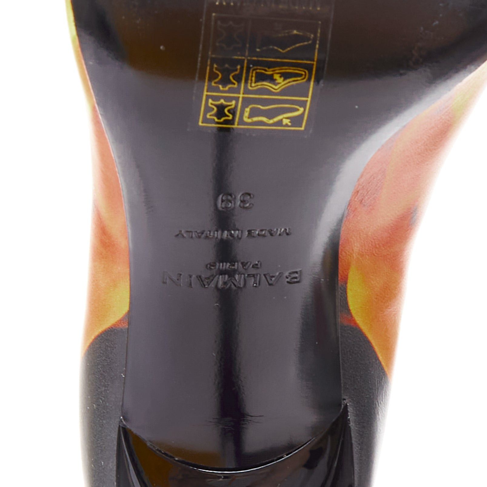 Balmain rare BALMAIN Uria black orange burning flame fire corset lace boots EU39 Size US 9 / IT 39 - 10 Thumbnail