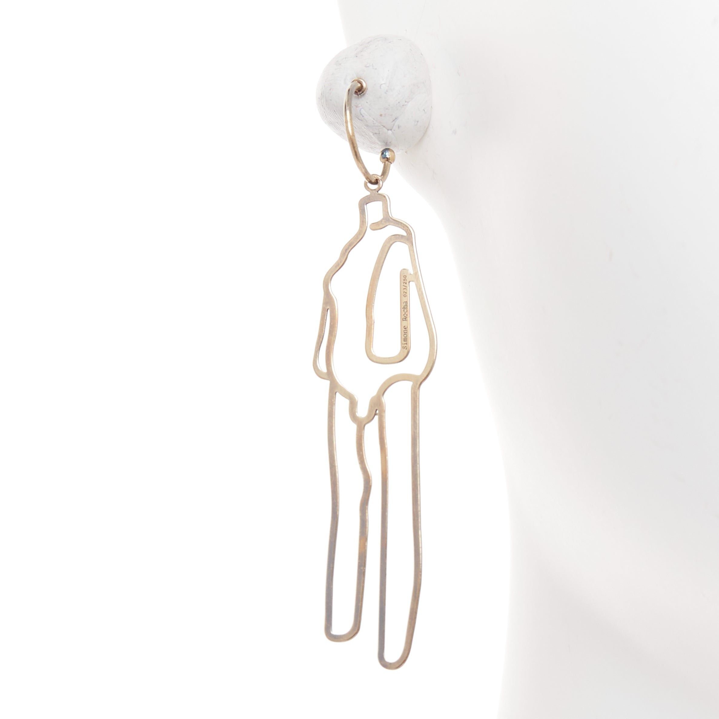 SIMONE ROCHA 2019 Hauser Wirth Limited Edition Louise Bourgeois Untitled 1995 24-karat gold-plated sterling silver earrings Pair