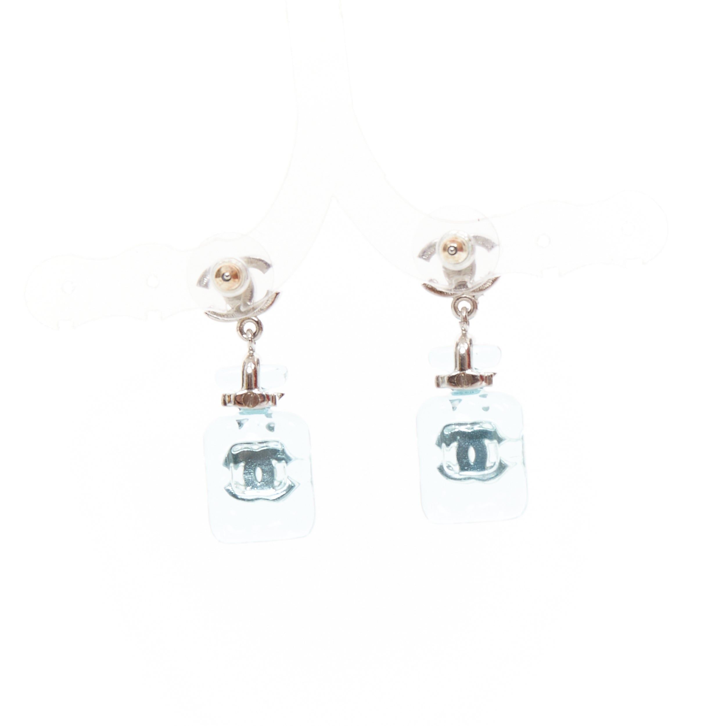 Chanel CHANEL B23S Cocomark blue acrylic perfume bottle CC logo star pin earrings Pair Size ONE SIZE - 3 Thumbnail
