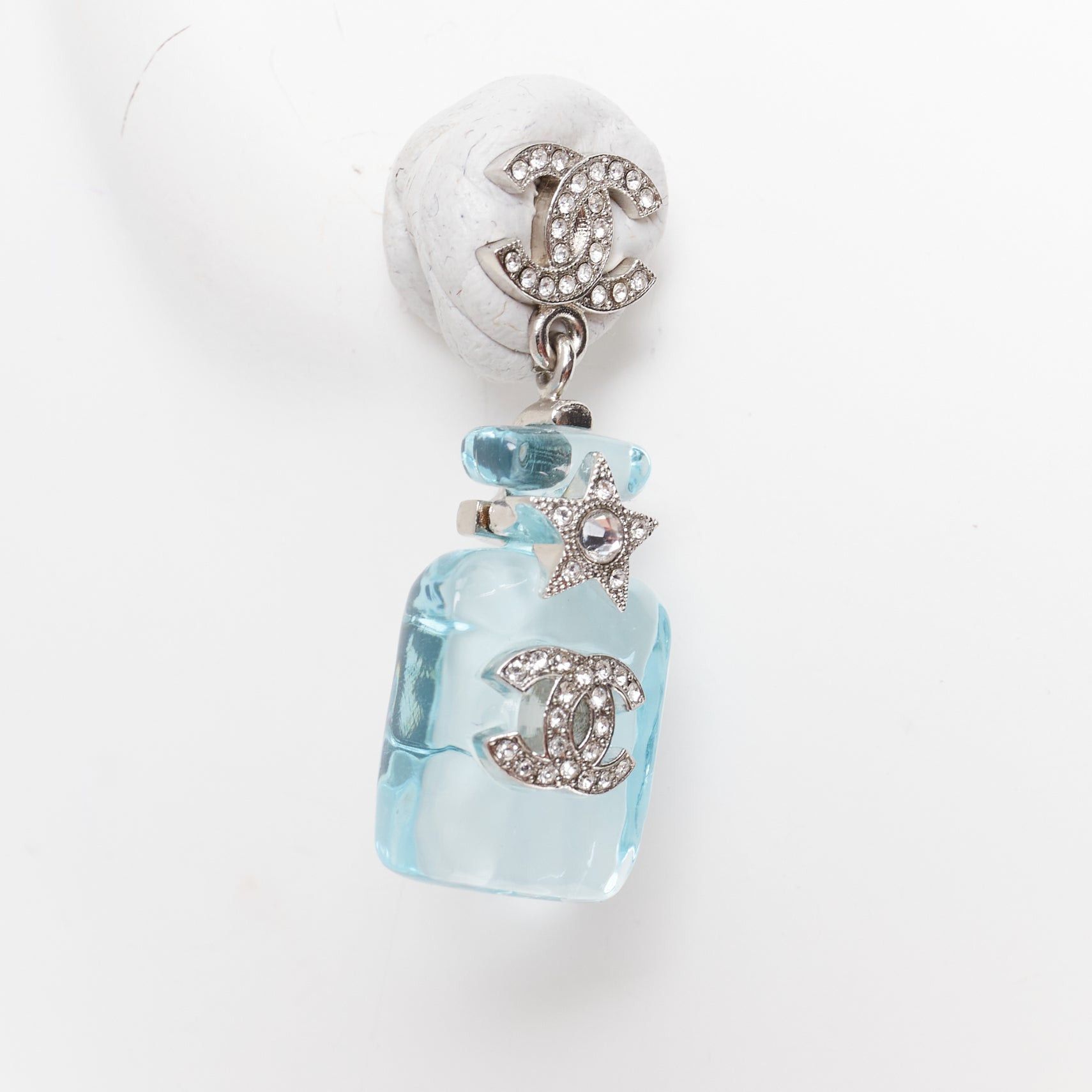 Chanel CHANEL B23S Cocomark blue acrylic perfume bottle CC logo star pin earrings Pair Size ONE SIZE - 6 Thumbnail