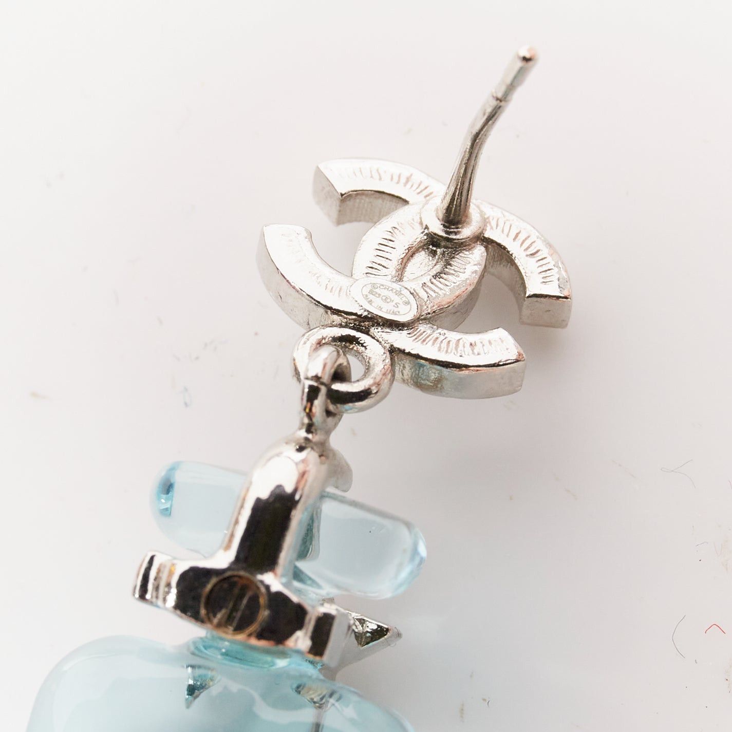 Chanel CHANEL B23S Cocomark blue acrylic perfume bottle CC logo star pin earrings Pair Size ONE SIZE - 7 Thumbnail