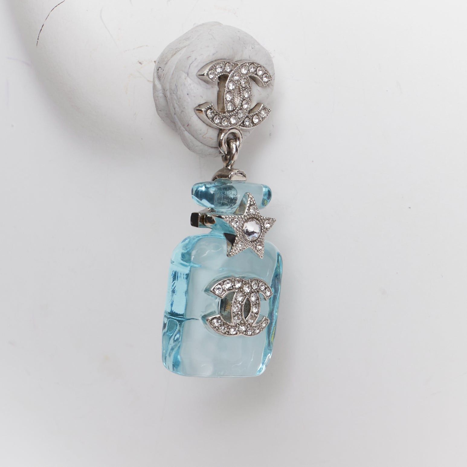 Chanel CHANEL B23S Cocomark blue acrylic perfume bottle CC logo star pin earrings Pair Size ONE SIZE - 5 Thumbnail
