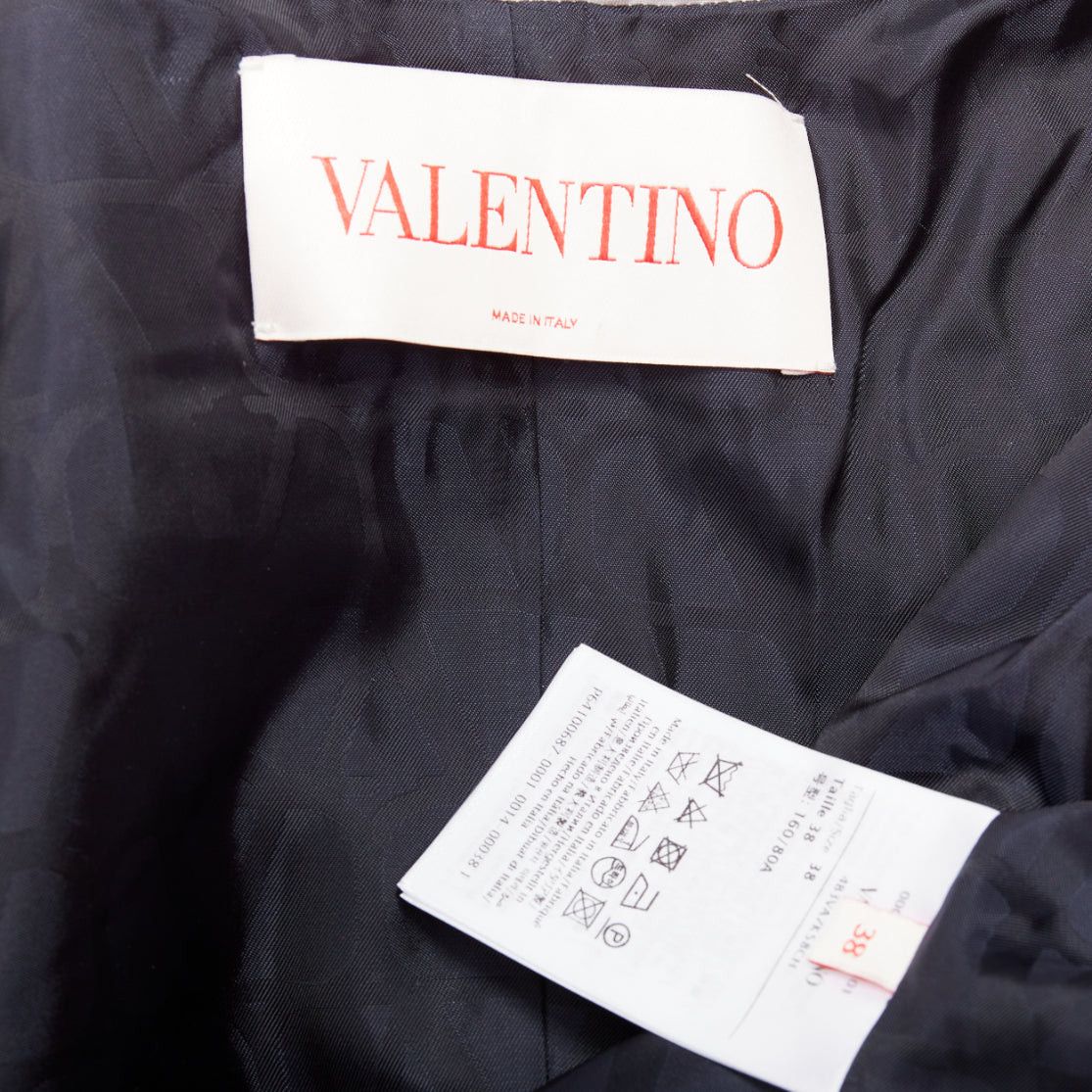 Valentino VALENTINO 2023 Retro Mini cream navy boucle tweed V logo mini dress IT38 XS Size XS / US 0-2 / IT 36-38 - 8 Thumbnail