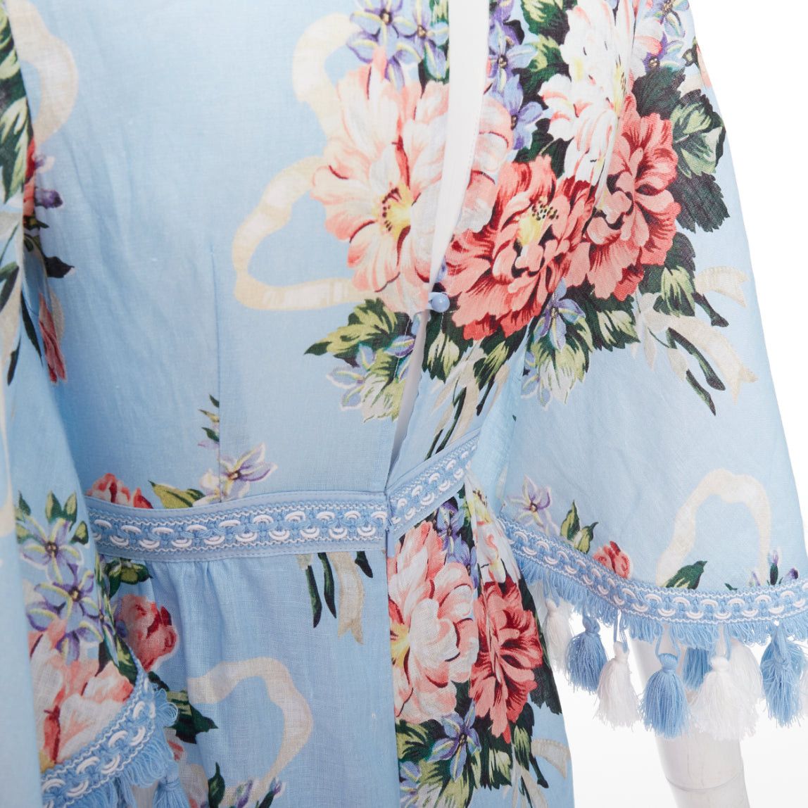 Alice McCall ALICE MCCALL Magic Moment blue linen floral fringed trim playsuit UK6 XS Size XS / US 0-2 / IT 36-38 - 7 Thumbnail