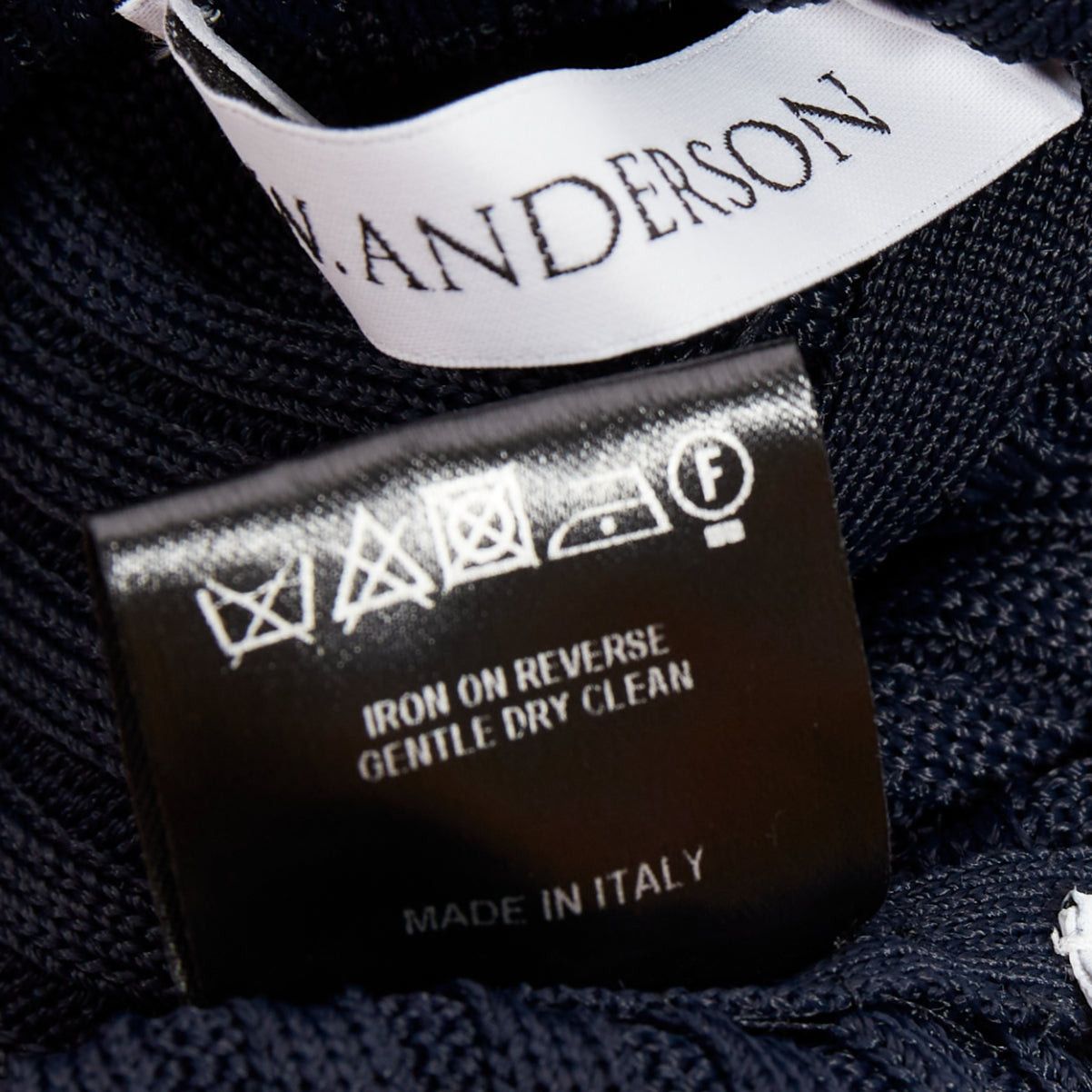 JW Anderson JW ANDERSON navy viscose ribbed turtleneck deconstructed mini dress XS Size XS / US 0-2 / IT 36-38 - 8 Thumbnail