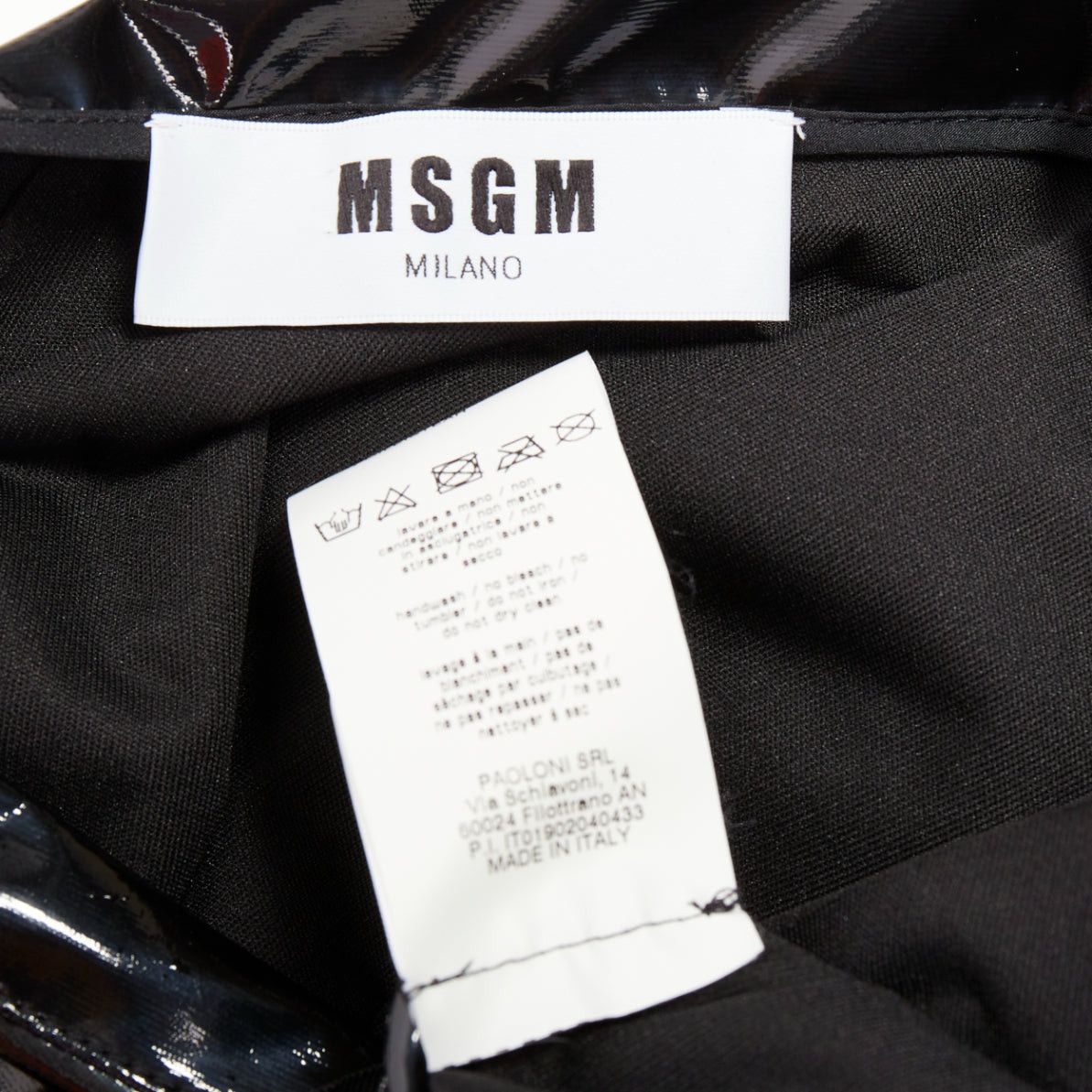 MSGM MSGM Vinyl Midi Nero black PVC short sleeve back bow tie midi dress IT38 XS Size XS / US 0-2 / IT 36-38 - 8 Thumbnail