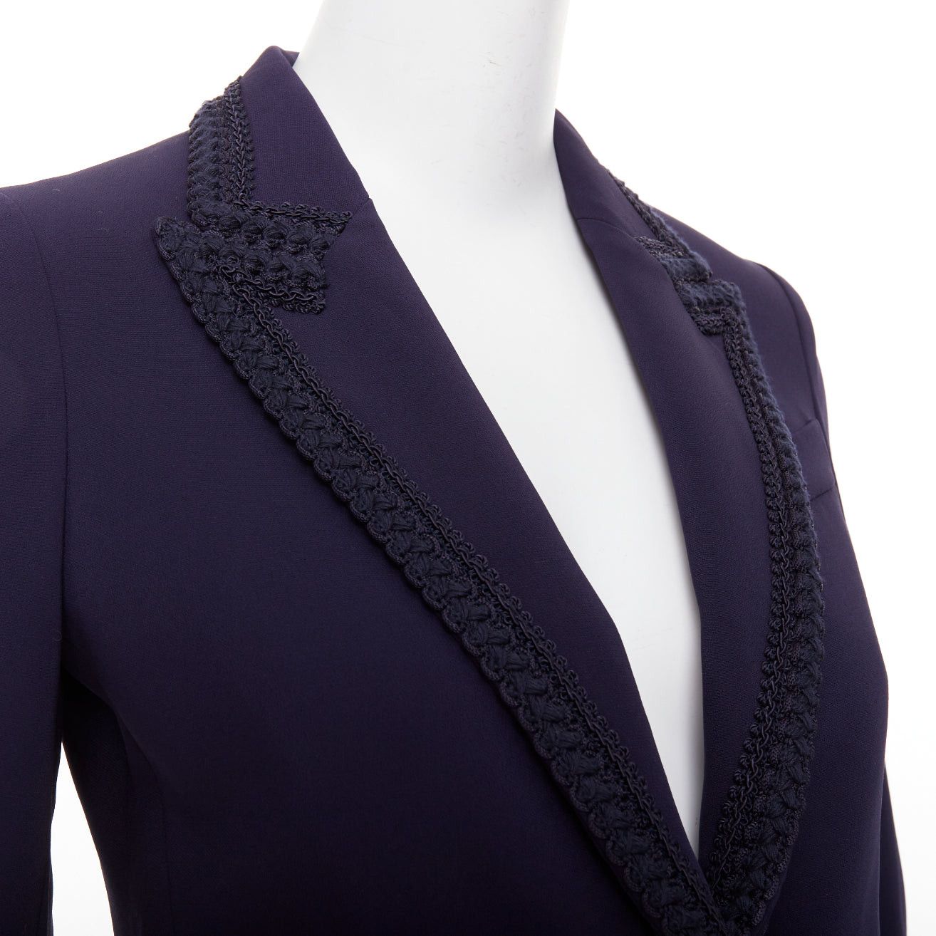 Gucci GUCCI 2019 Passimentarie Trim Cady navy embroidery military trim blazer jacket IT36 XXS Size XS / US 0-2 / IT 36-38 - 2 Thumbnail