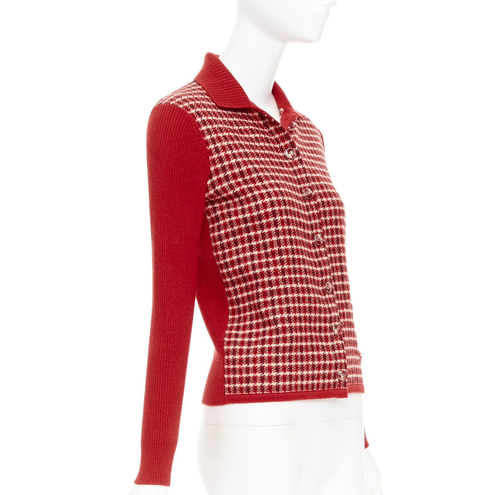 Chanel CHANEL 24N red beige cashmere blend CC applique cardigan FR34 XS GDragon Size XS / US 0-2 / IT 36-38 - 3 Thumbnail