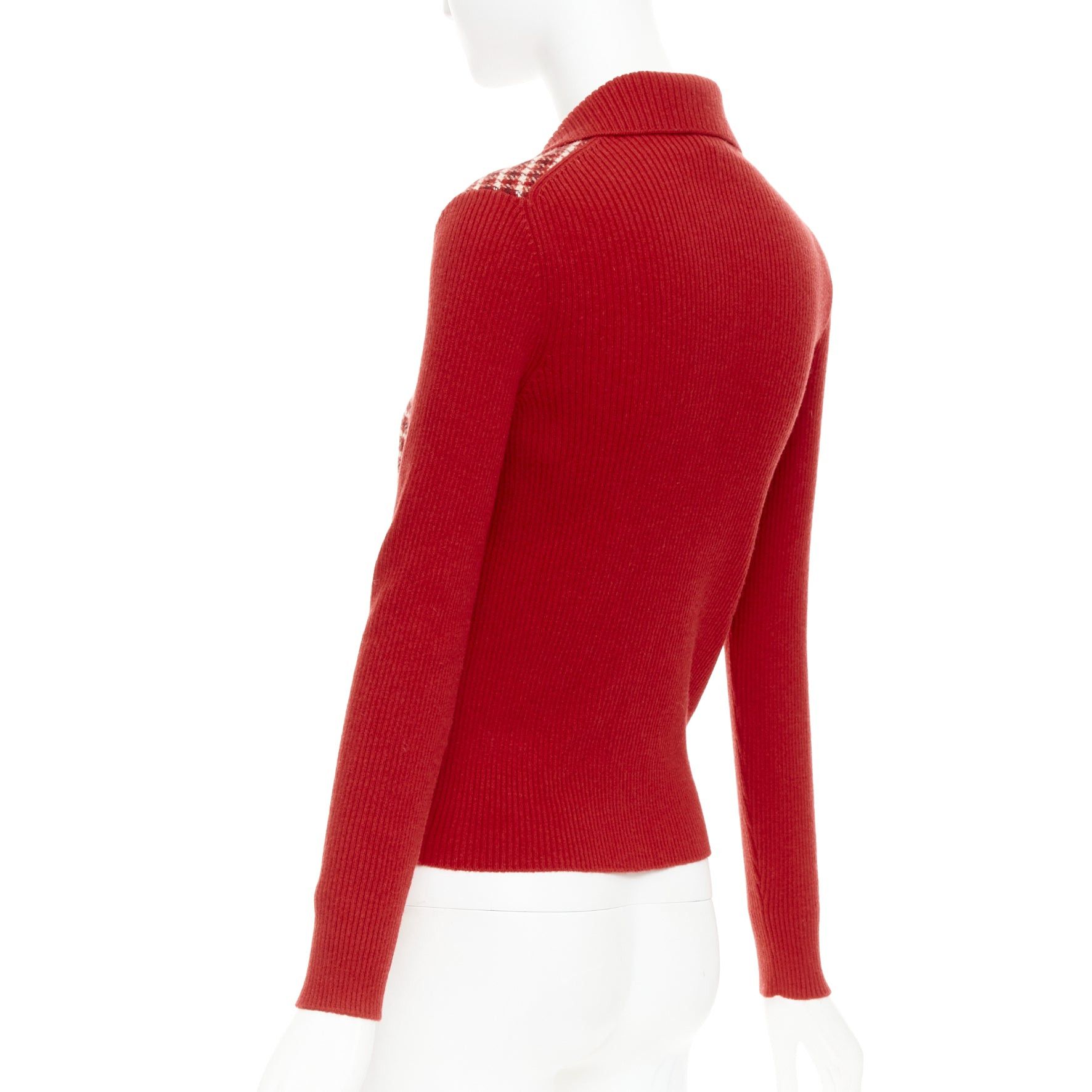 Chanel CHANEL 24N red beige cashmere blend CC applique cardigan FR34 XS GDragon Size XS / US 0-2 / IT 36-38 - 6 Thumbnail